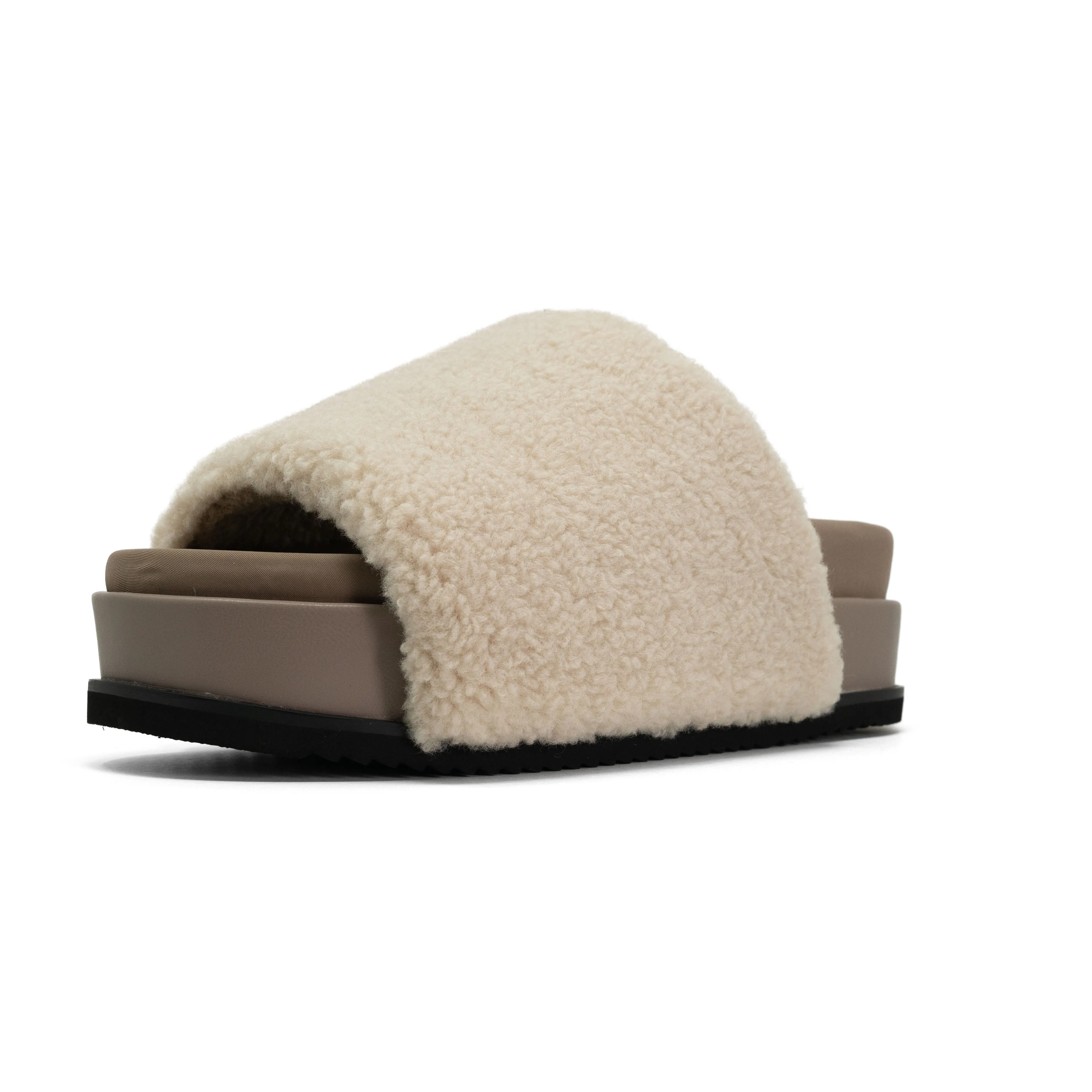 ROAM FUZZY STACK PLATFORM NATURAL FAUX SHEARLING