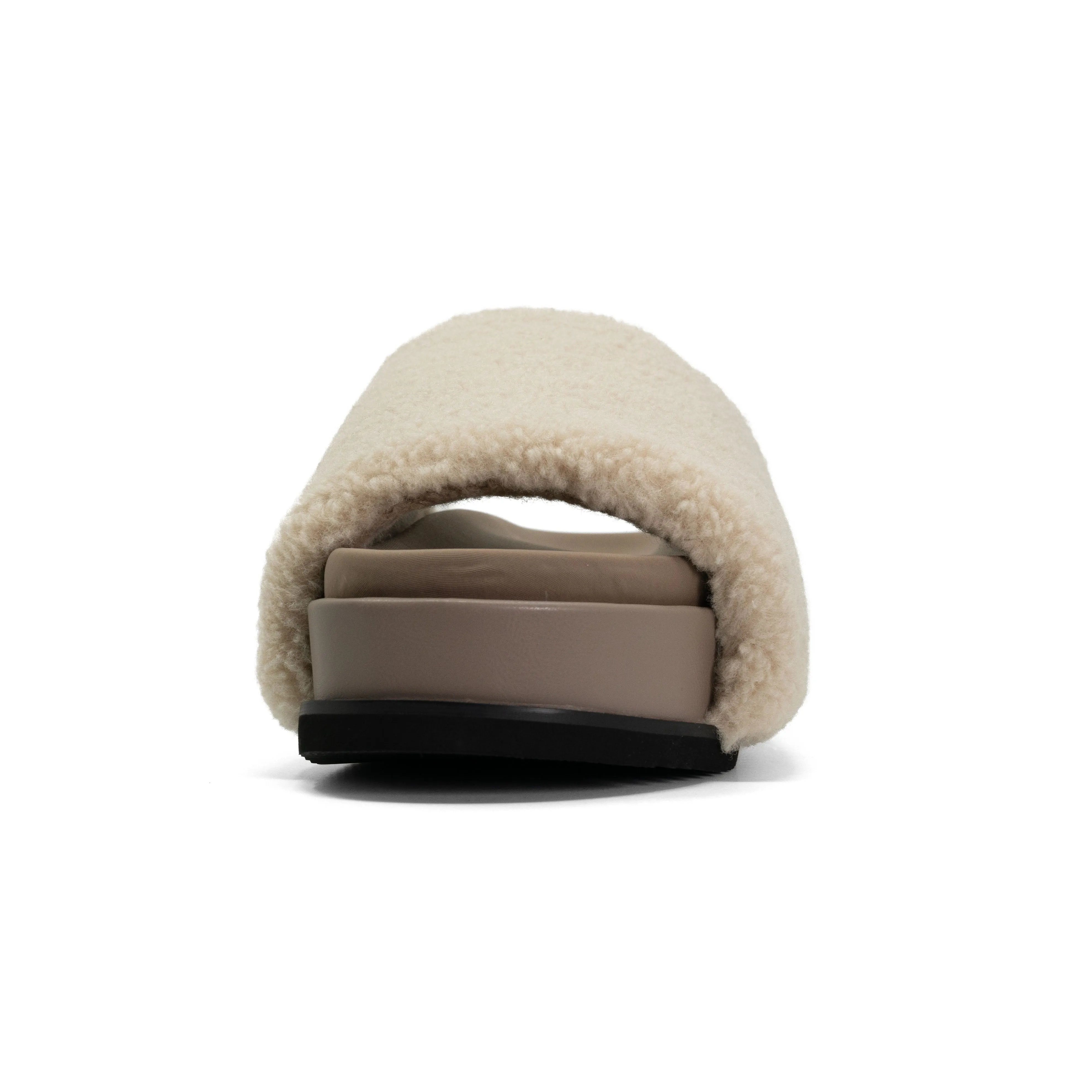 ROAM FUZZY STACK PLATFORM NATURAL FAUX SHEARLING