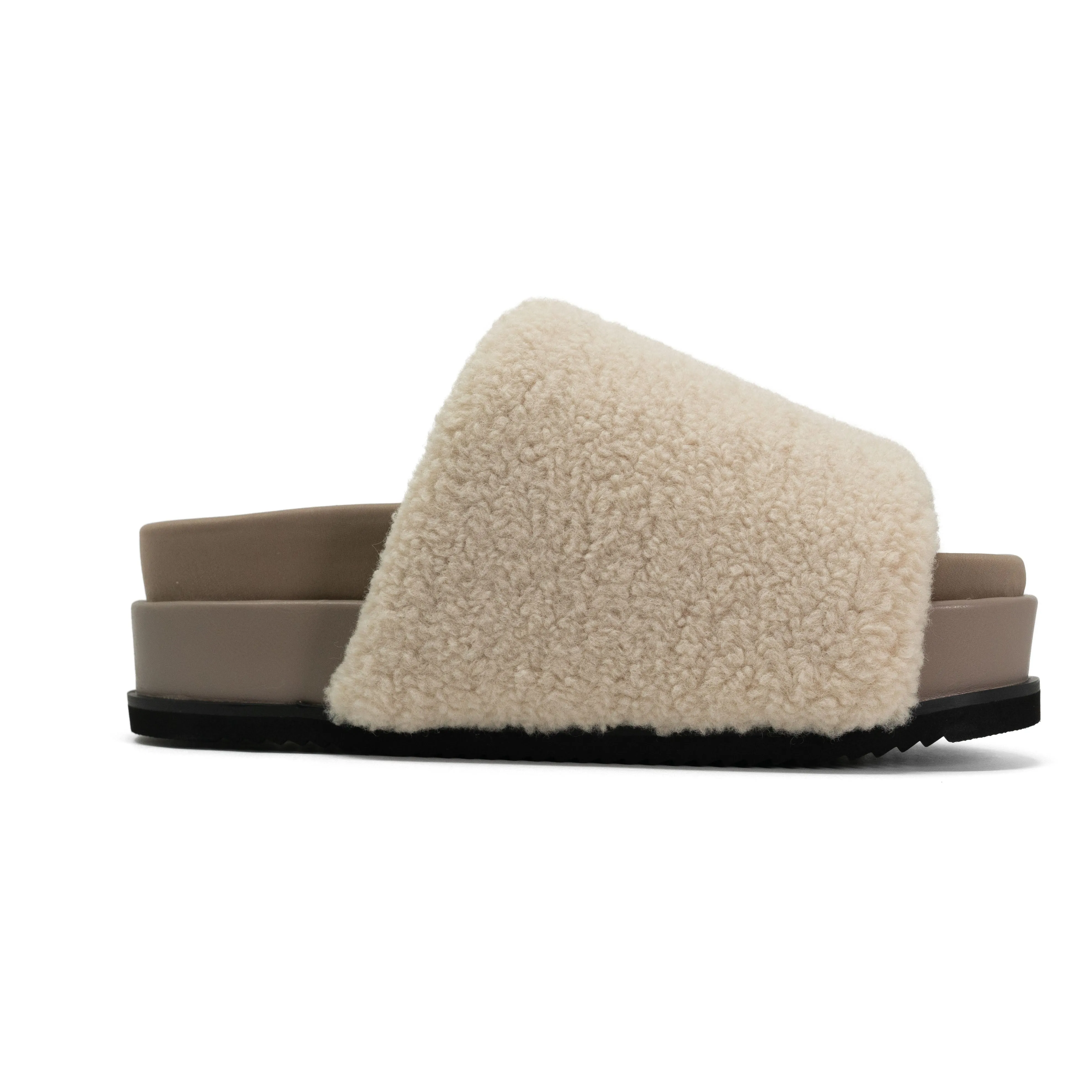 ROAM FUZZY STACK PLATFORM NATURAL FAUX SHEARLING