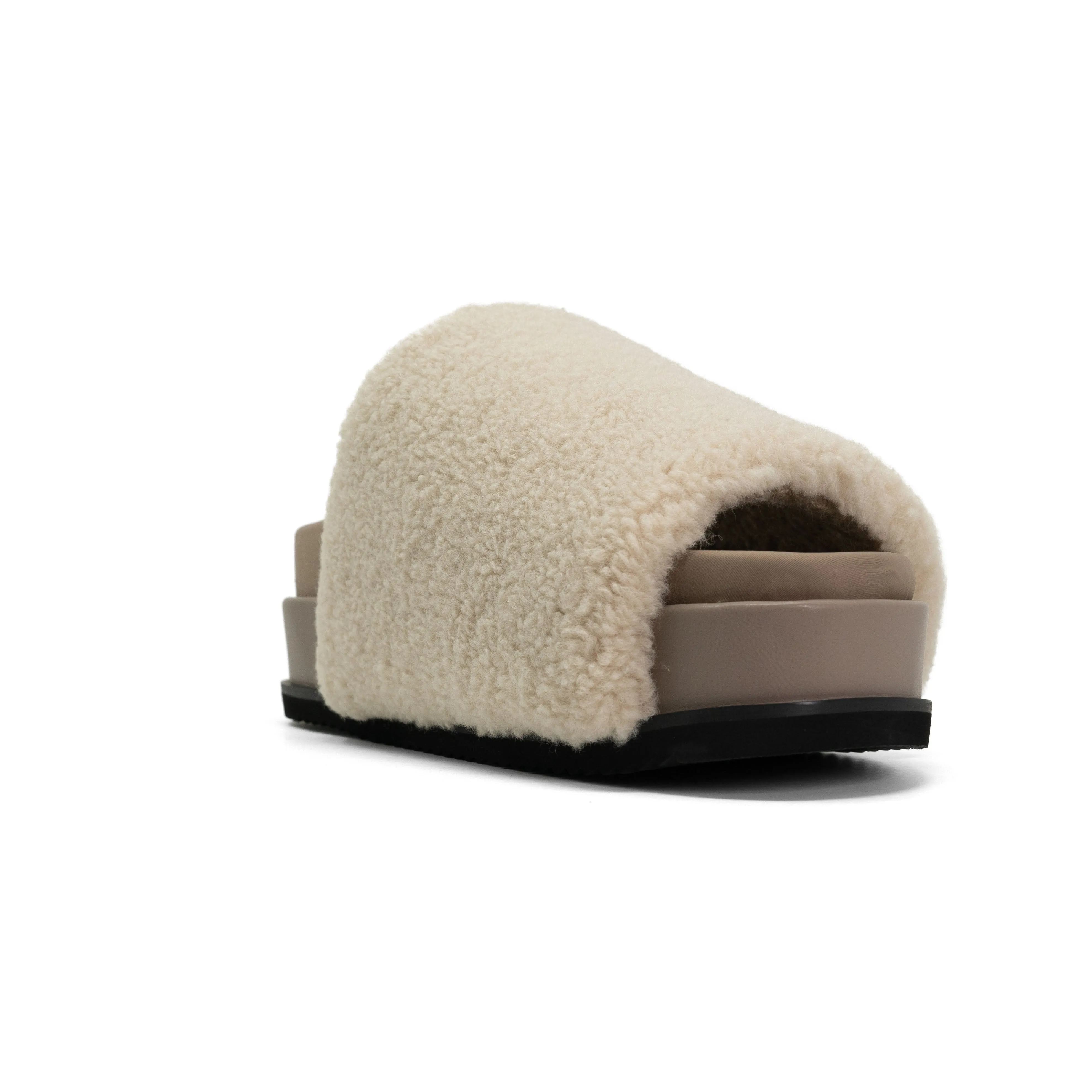 ROAM FUZZY STACK PLATFORM NATURAL FAUX SHEARLING