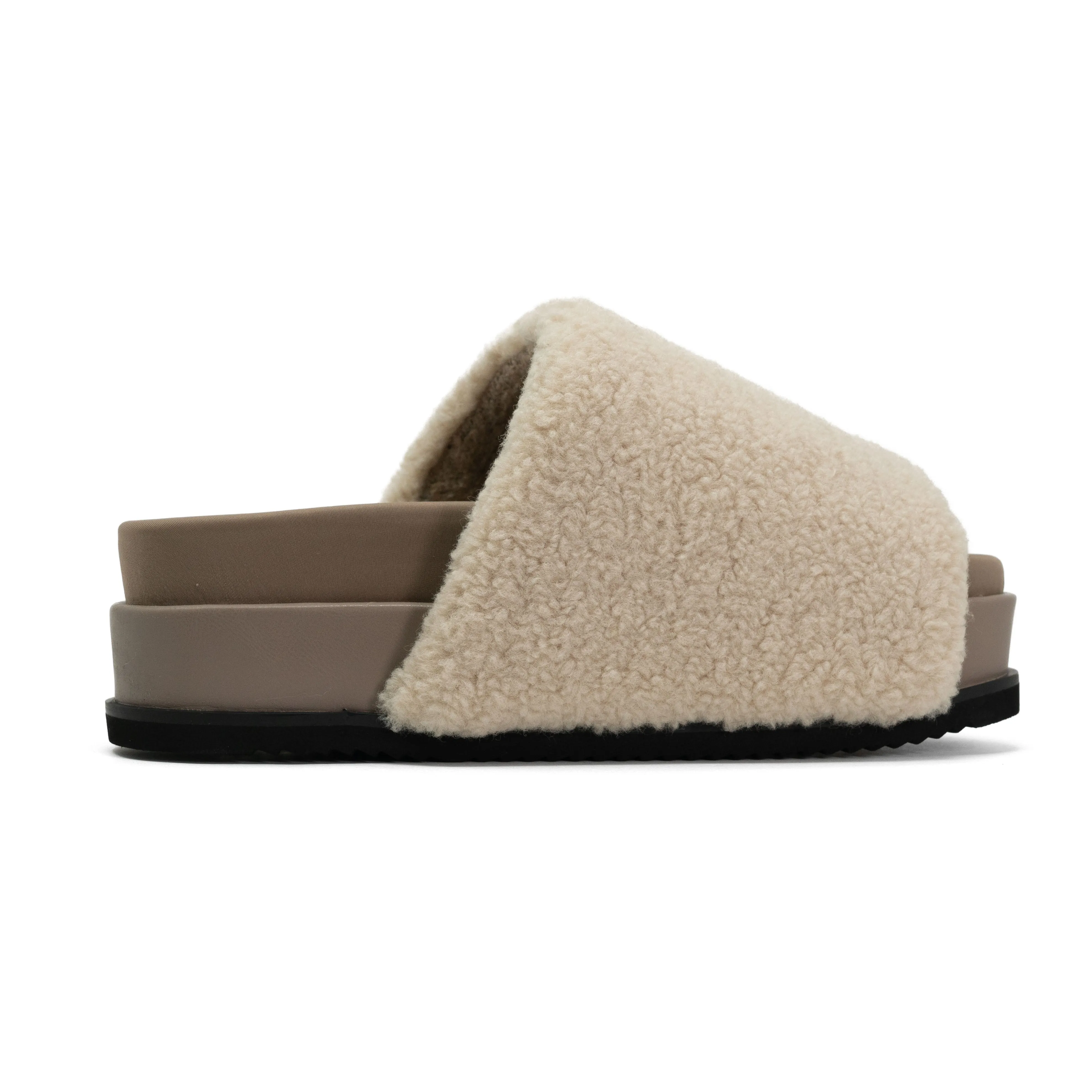 ROAM FUZZY STACK PLATFORM NATURAL FAUX SHEARLING