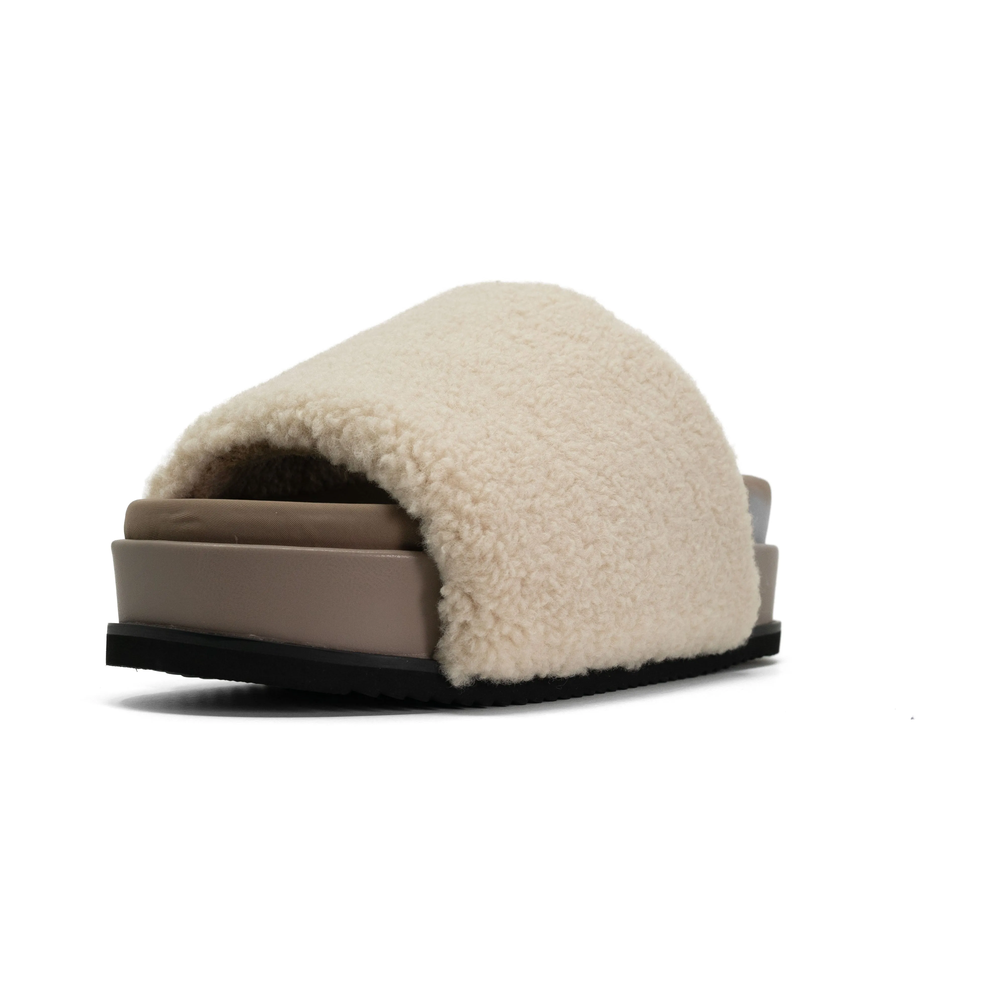 ROAM FUZZY STACK PLATFORM NATURAL FAUX SHEARLING