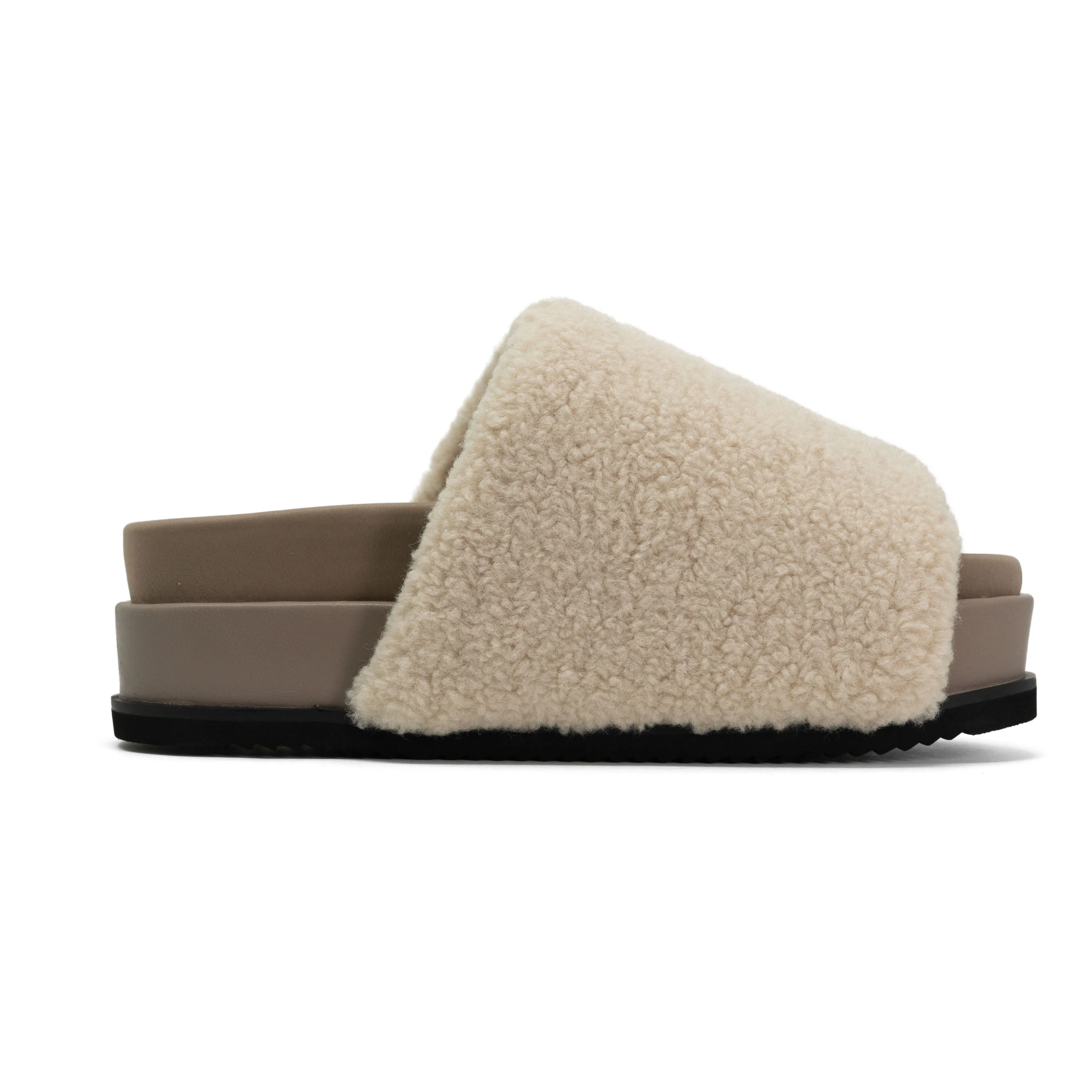 ROAM FUZZY STACK PLATFORM NATURAL FAUX SHEARLING