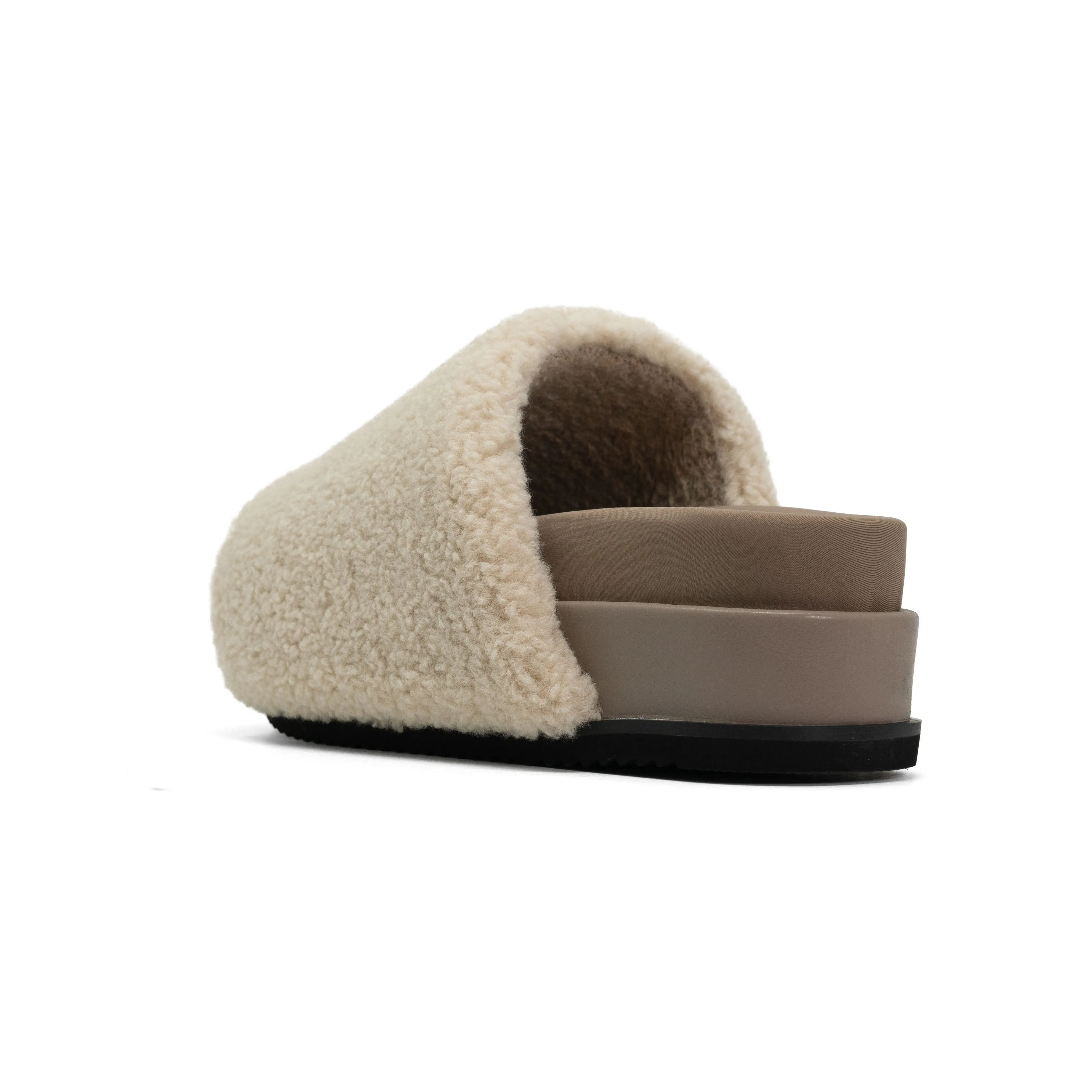 ROAM FUZZY STACK PLATFORM NATURAL FAUX SHEARLING