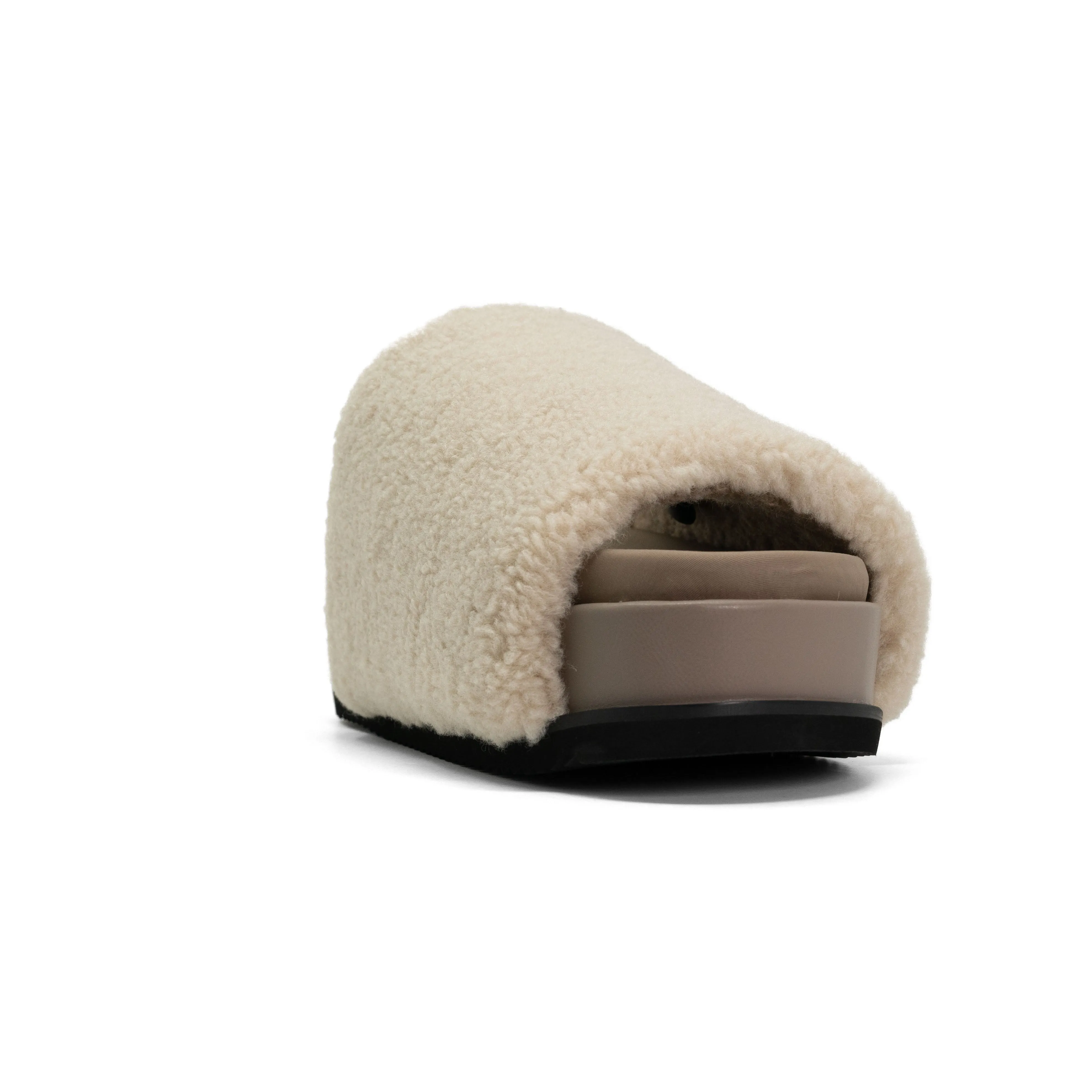 ROAM FUZZY STACK PLATFORM NATURAL FAUX SHEARLING