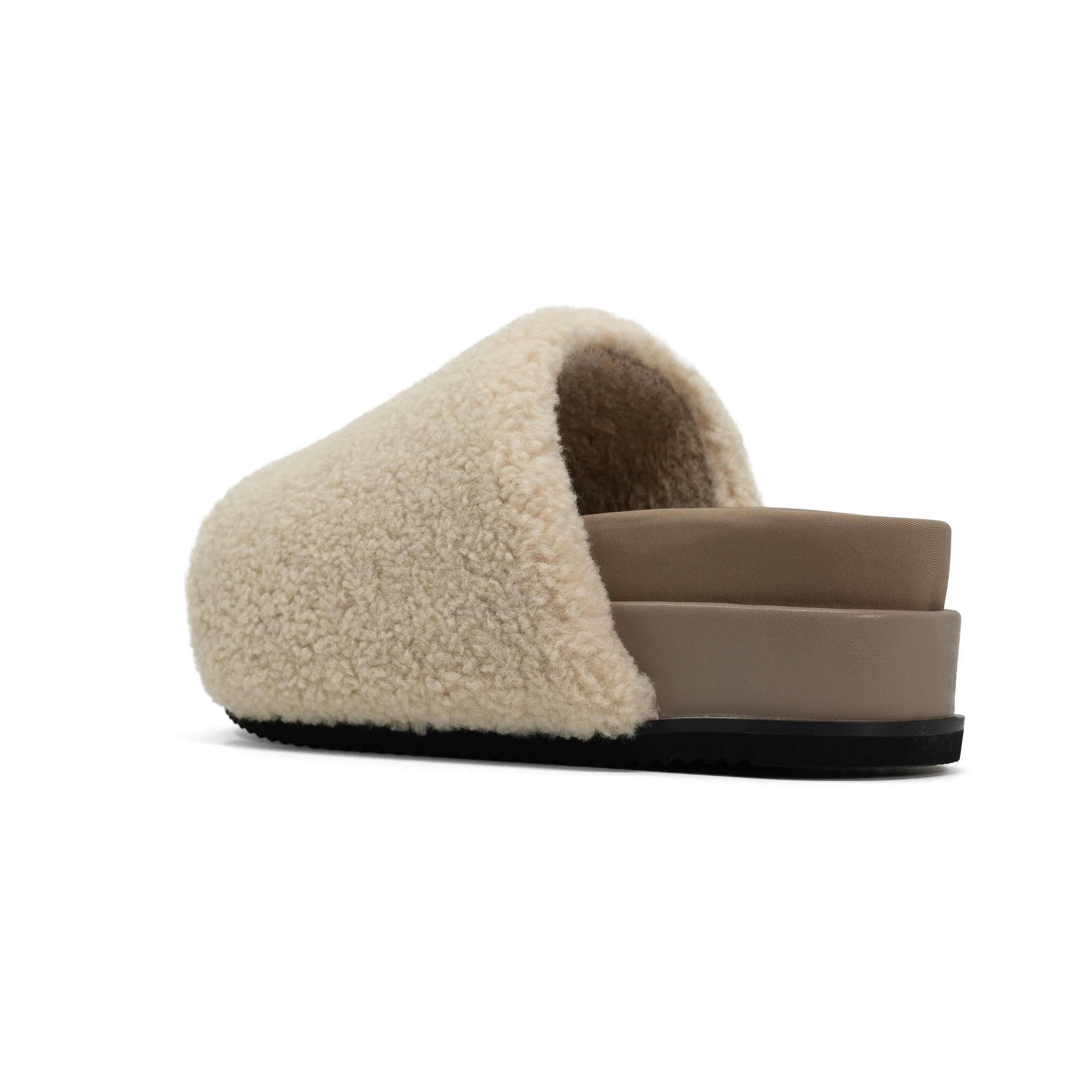 ROAM FUZZY STACK PLATFORM NATURAL FAUX SHEARLING