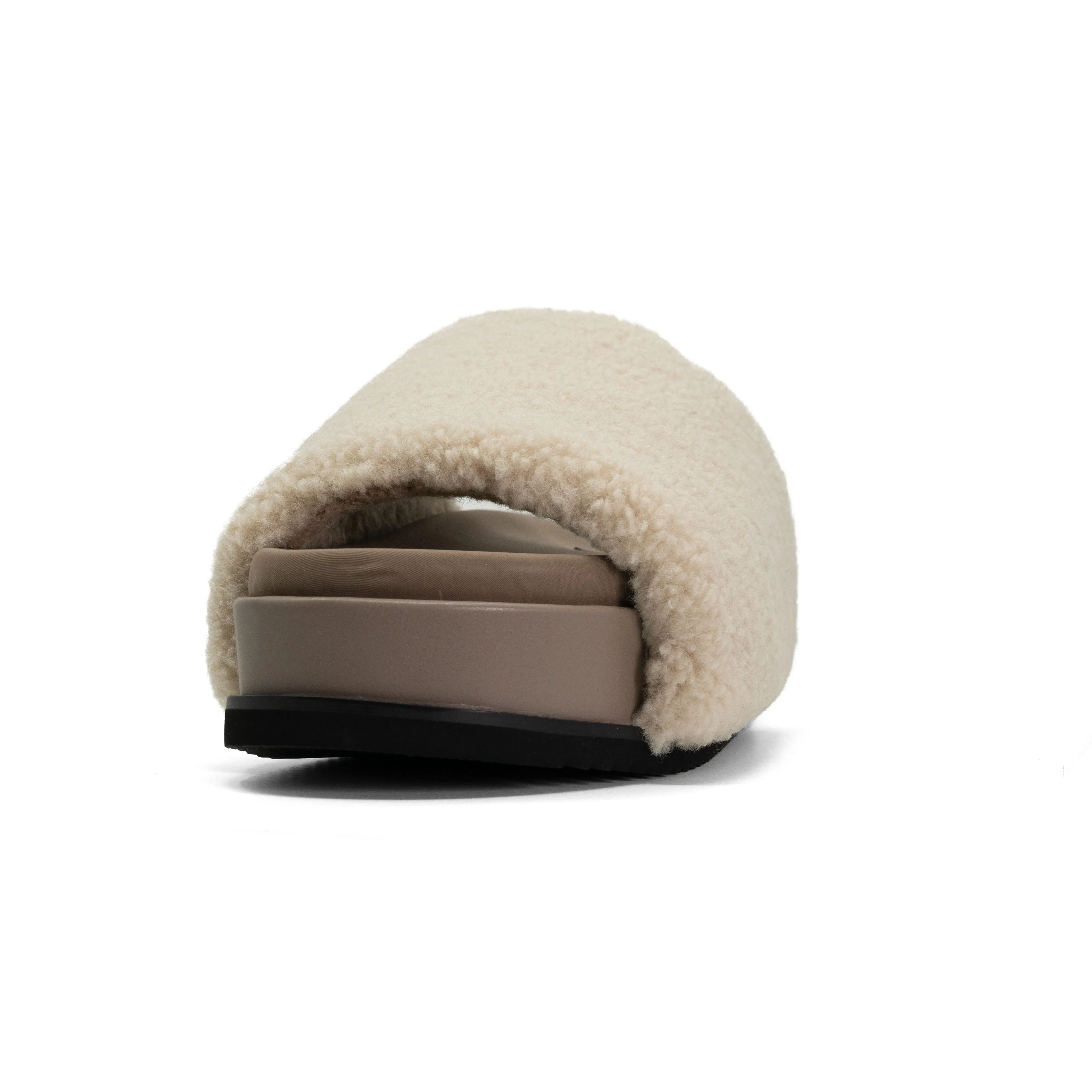 ROAM FUZZY STACK PLATFORM NATURAL FAUX SHEARLING