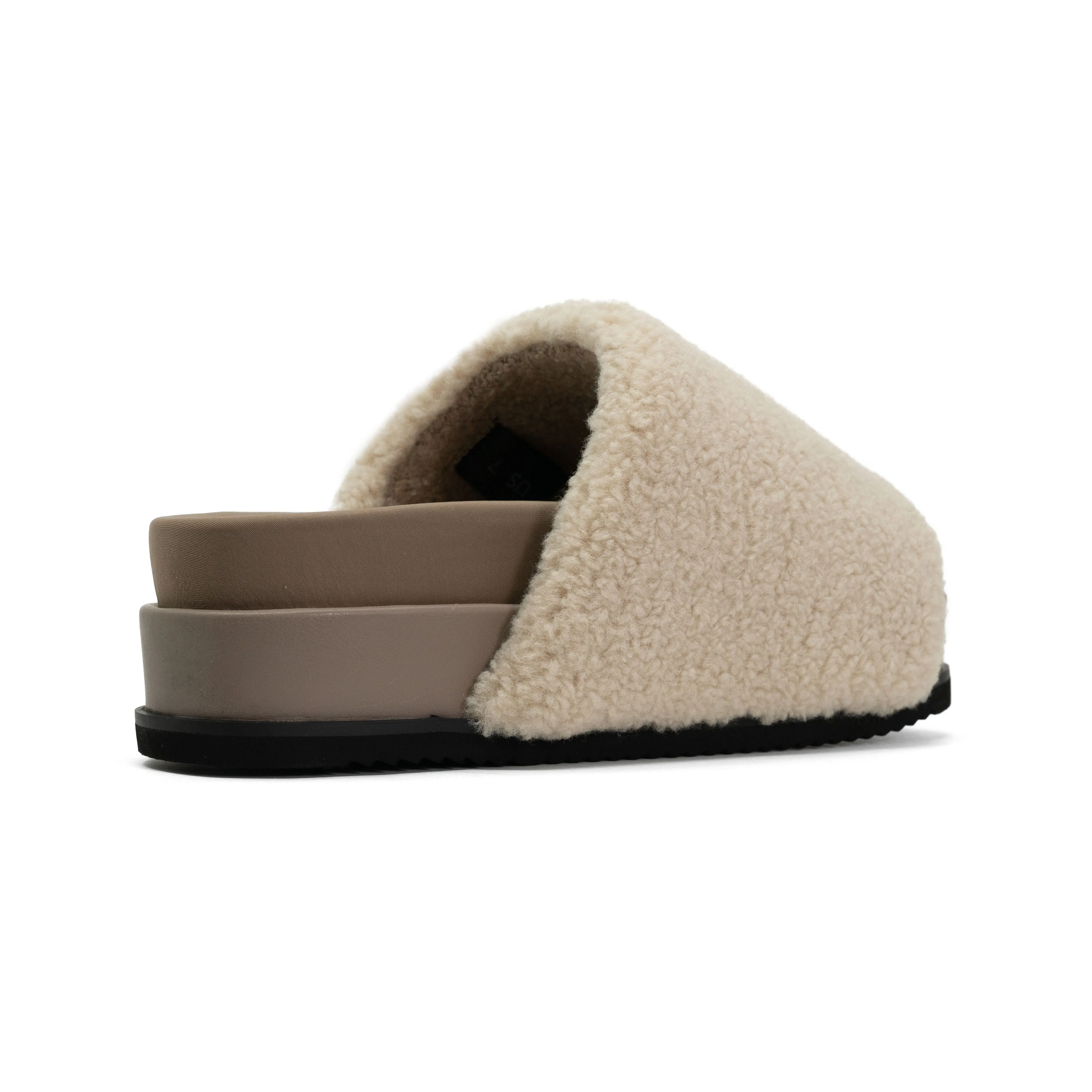ROAM FUZZY STACK PLATFORM NATURAL FAUX SHEARLING