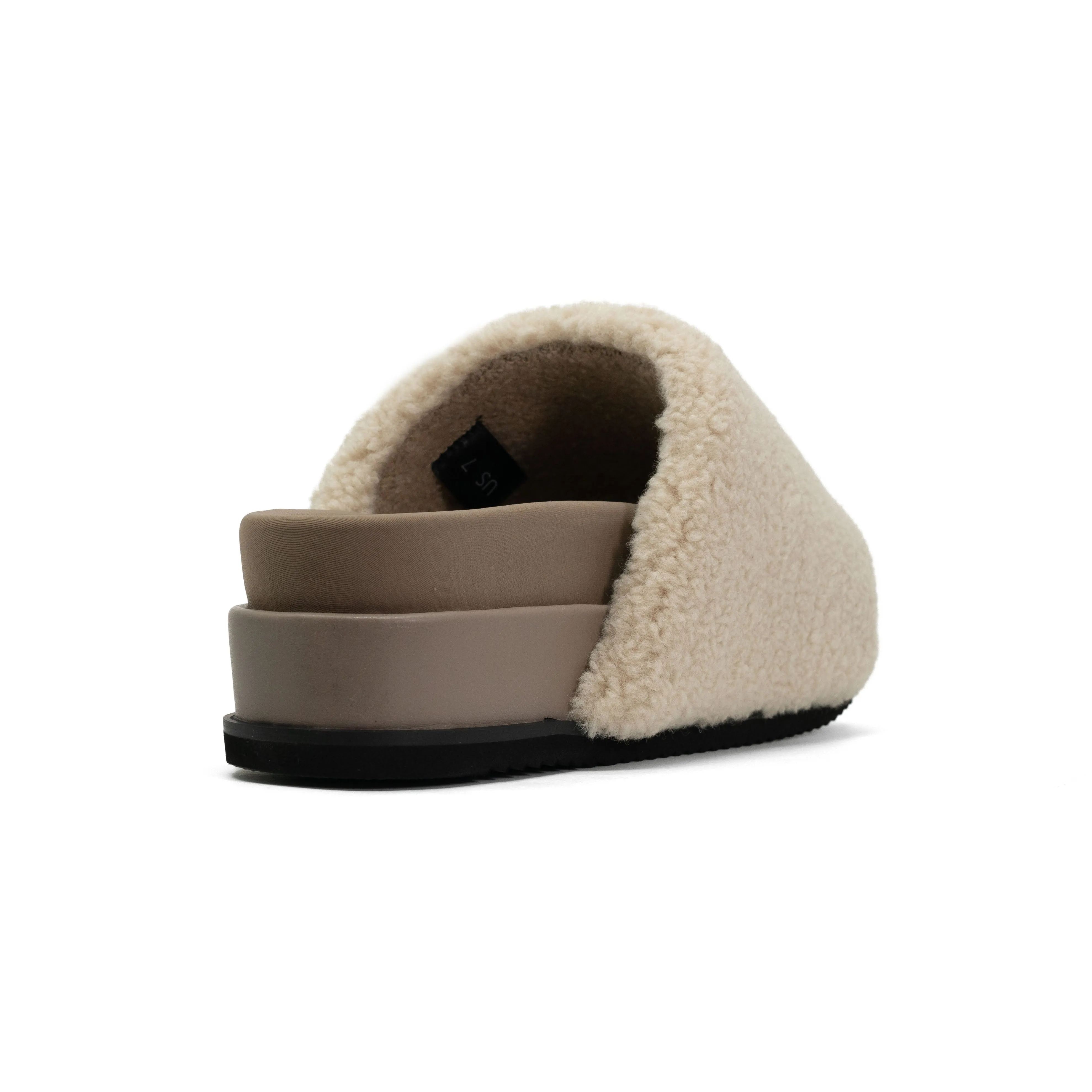 ROAM FUZZY STACK PLATFORM NATURAL FAUX SHEARLING