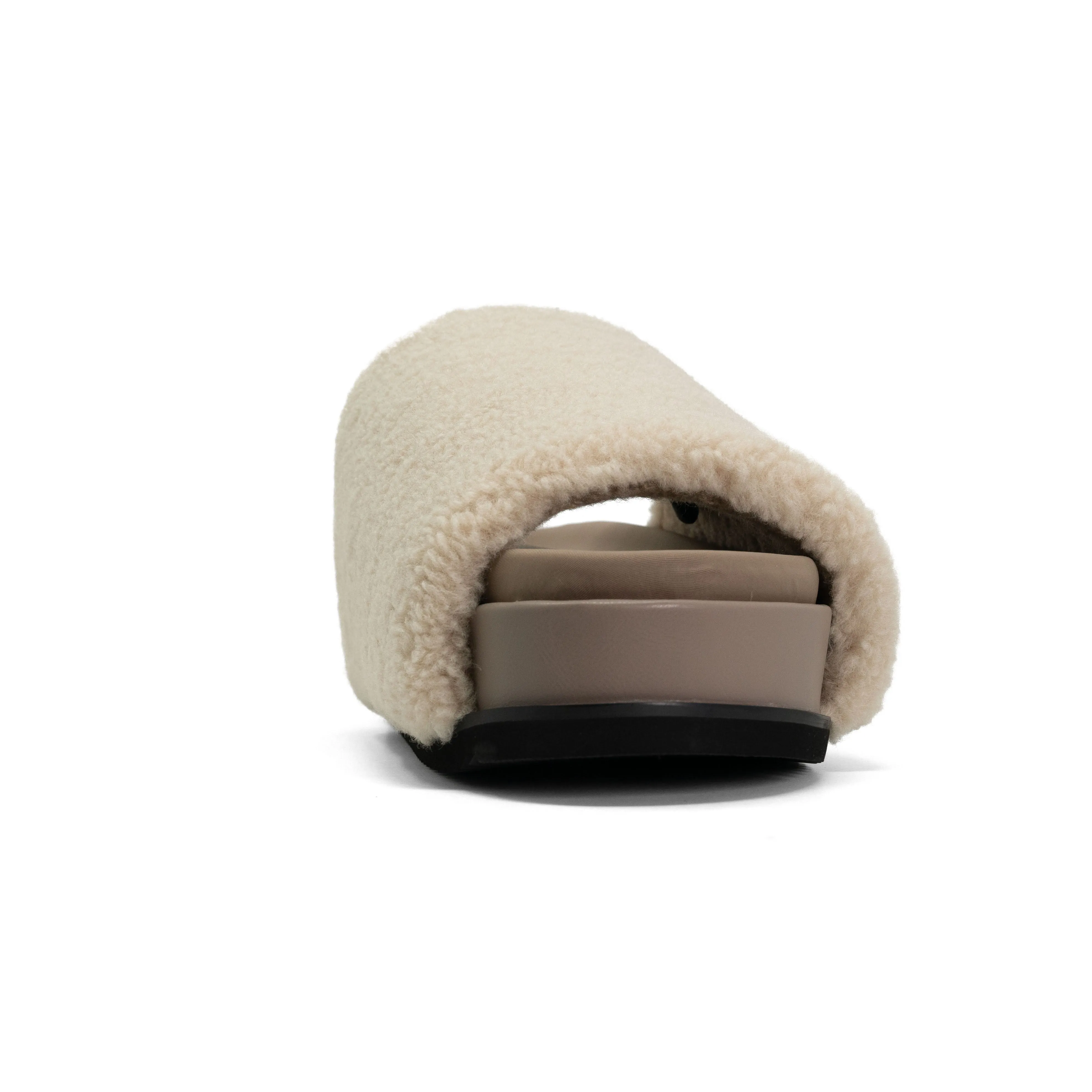 ROAM FUZZY STACK PLATFORM NATURAL FAUX SHEARLING