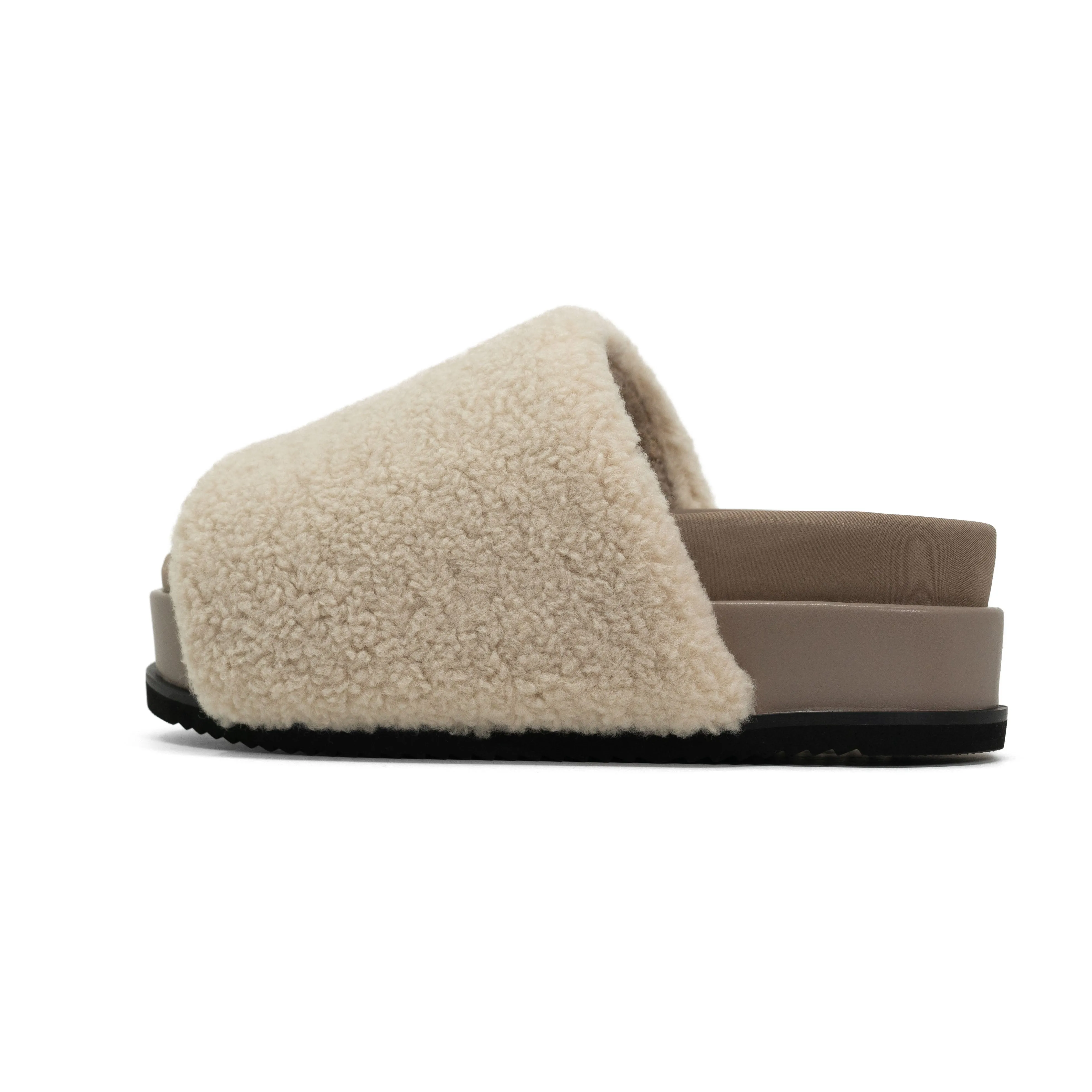 ROAM FUZZY STACK PLATFORM NATURAL FAUX SHEARLING