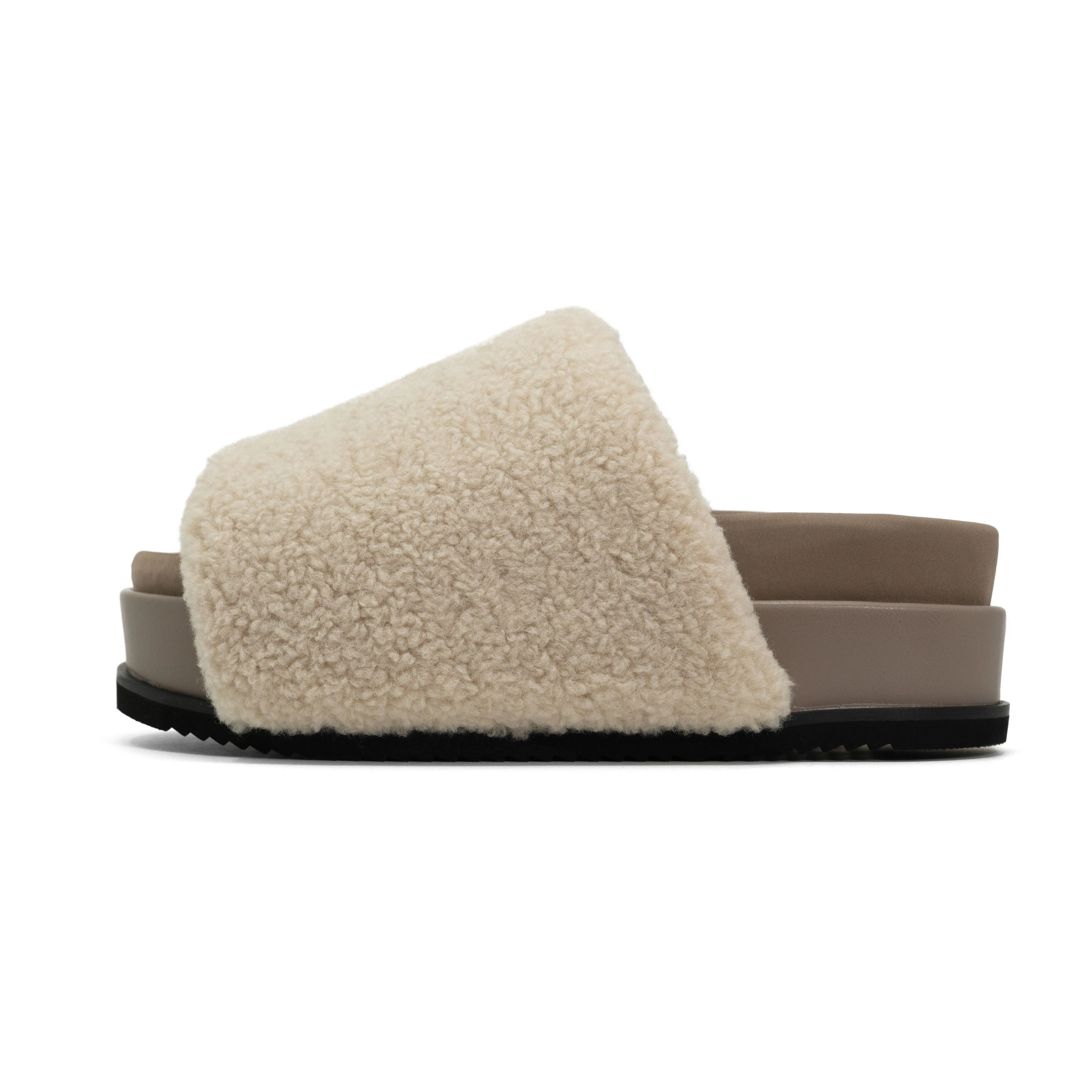 ROAM FUZZY STACK PLATFORM NATURAL FAUX SHEARLING