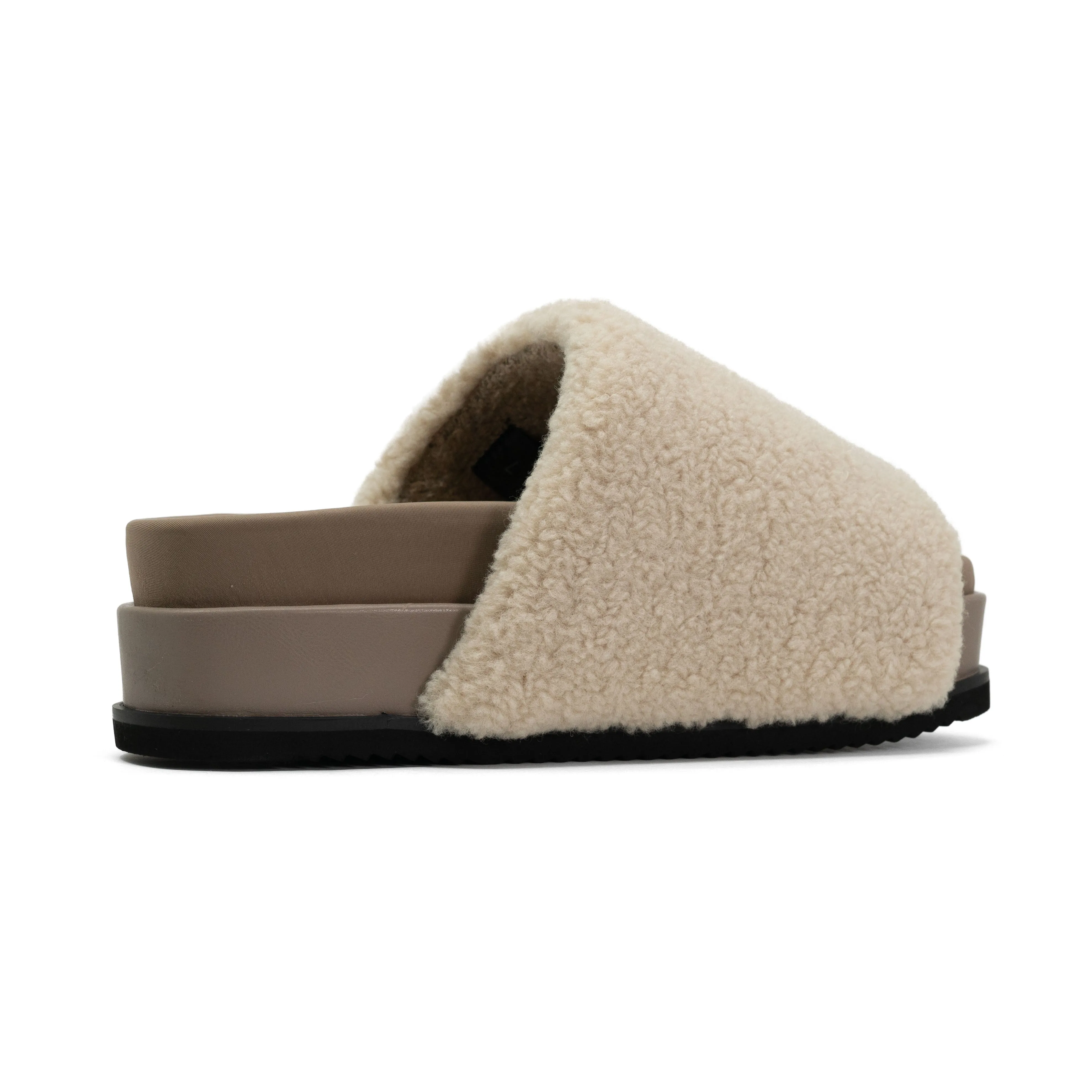 ROAM FUZZY STACK PLATFORM NATURAL FAUX SHEARLING