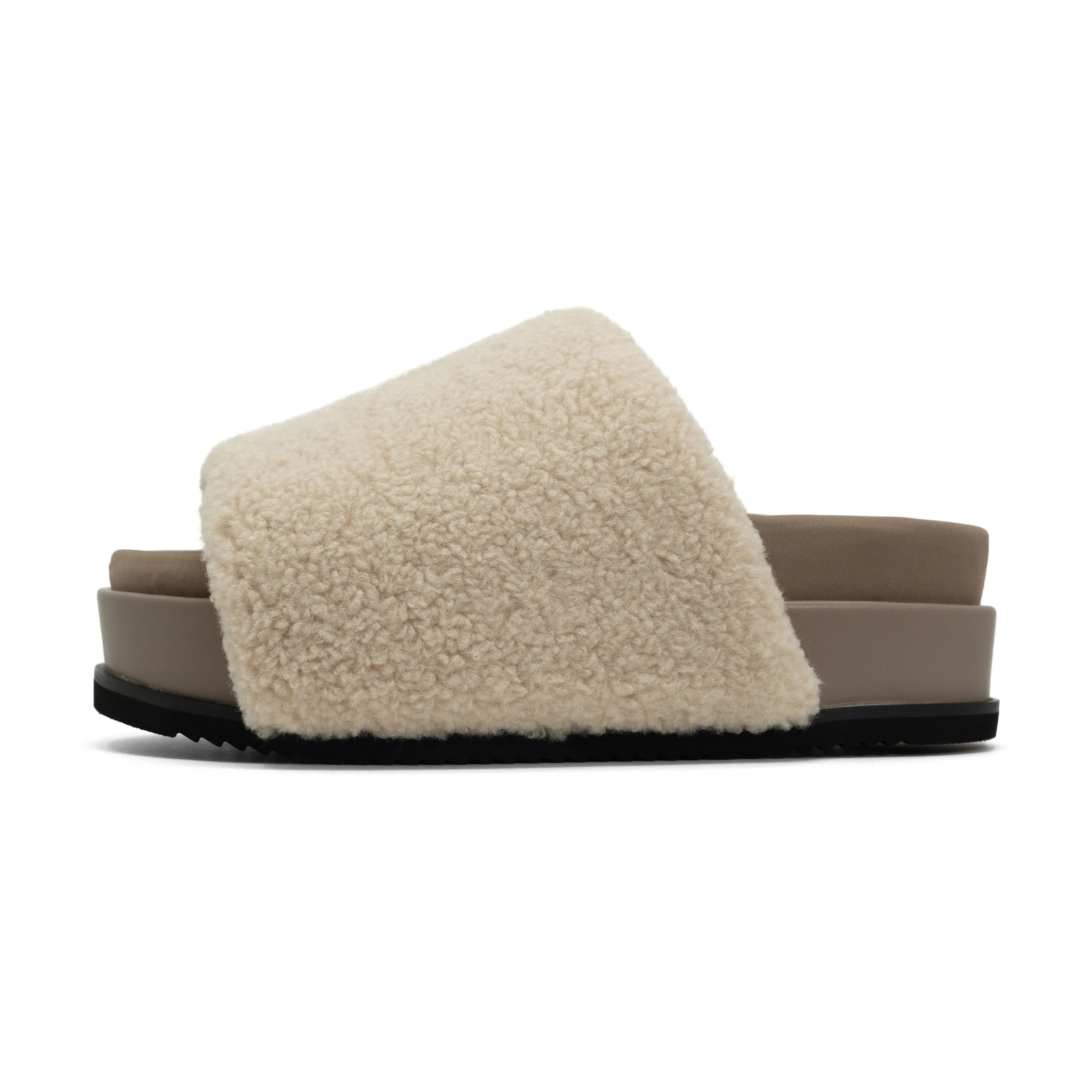ROAM FUZZY STACK PLATFORM NATURAL FAUX SHEARLING