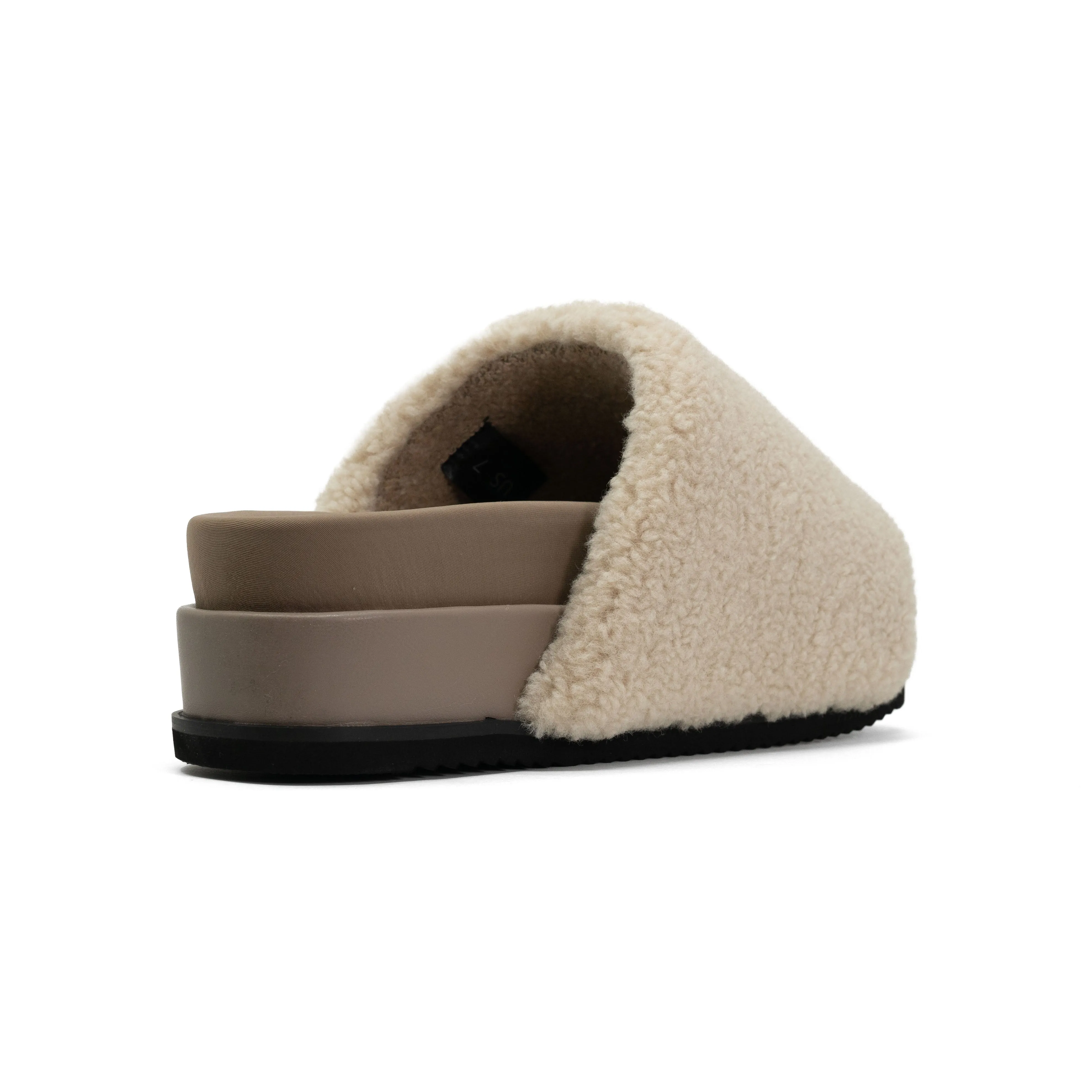 ROAM FUZZY STACK PLATFORM NATURAL FAUX SHEARLING