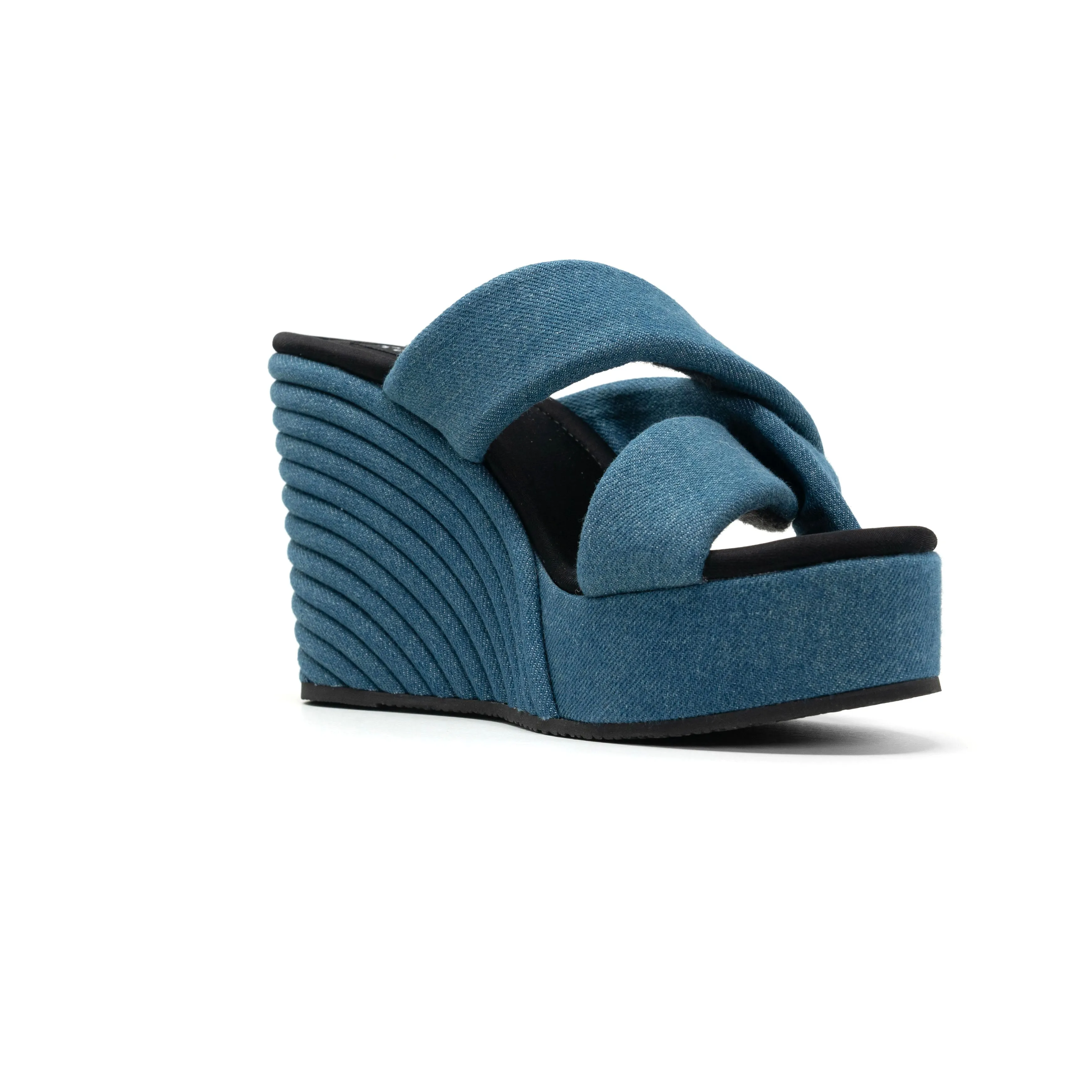 ROAM SIDE SLIP STRATA DENIM PLATFORM WEDGE