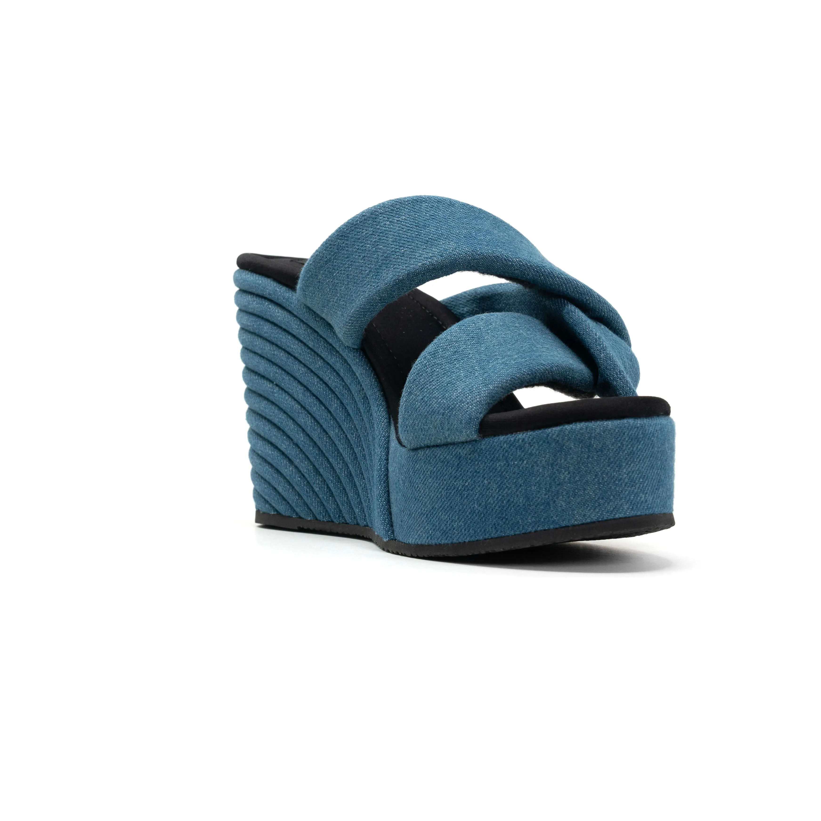 ROAM SIDE SLIP STRATA DENIM PLATFORM WEDGE