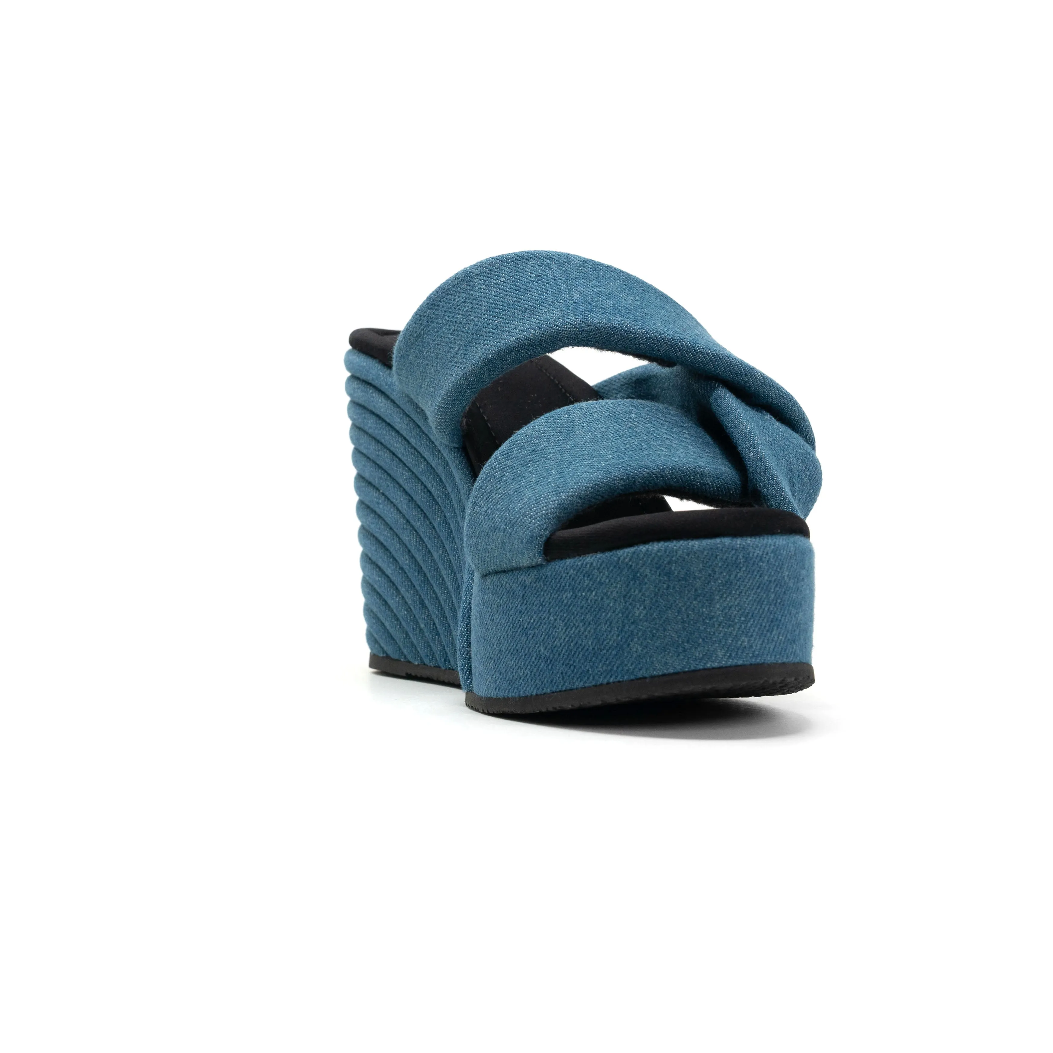 ROAM SIDE SLIP STRATA DENIM PLATFORM WEDGE