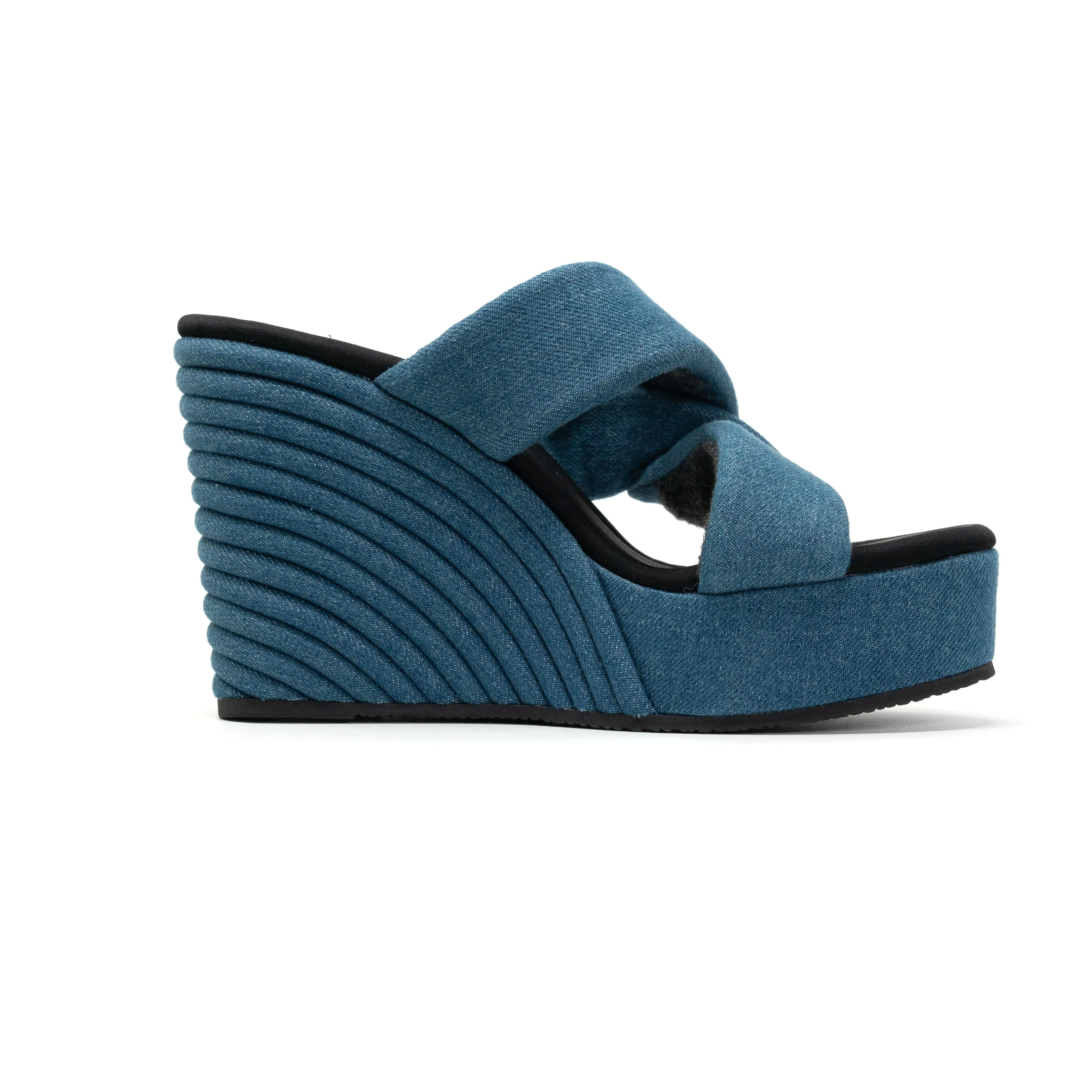ROAM SIDE SLIP STRATA DENIM PLATFORM WEDGE