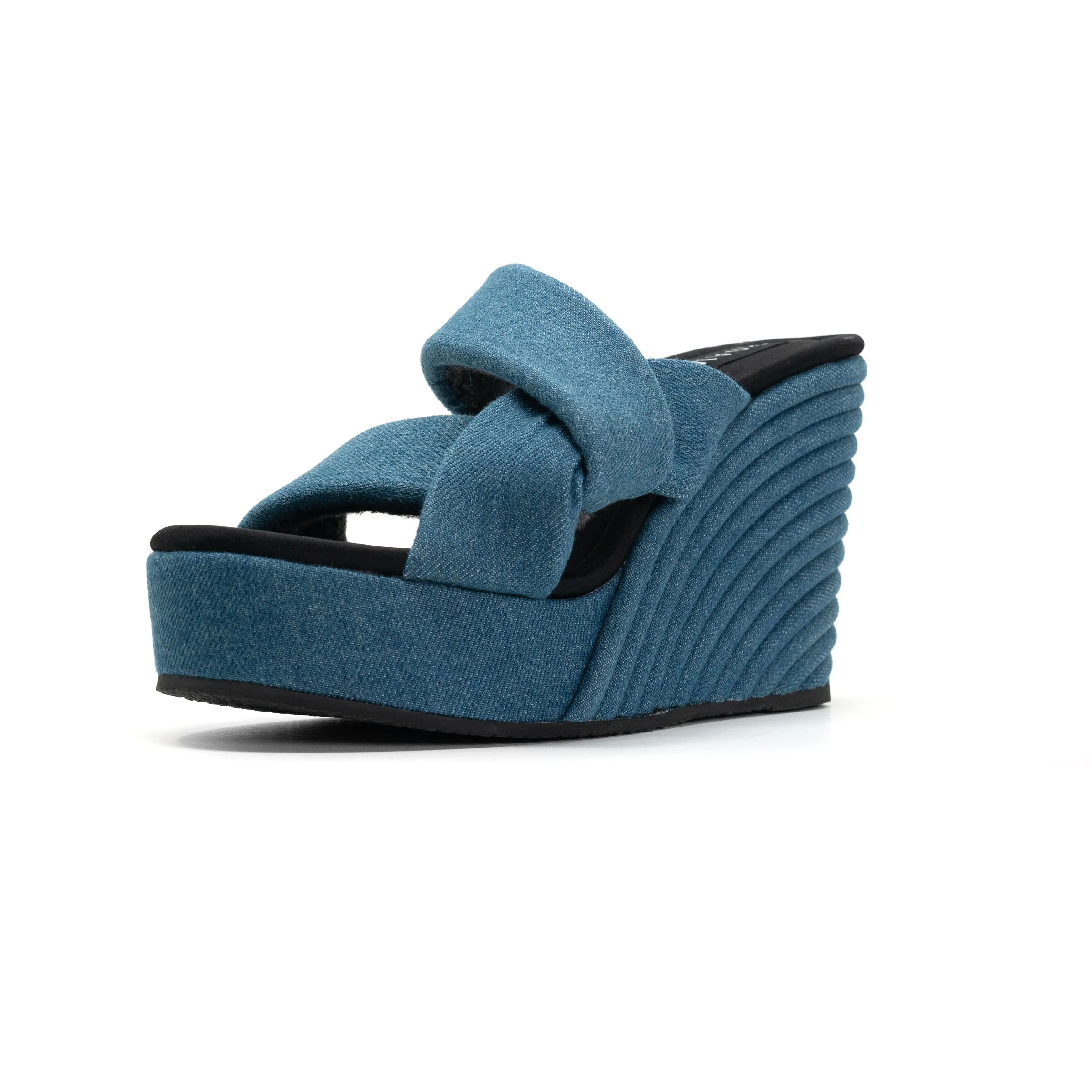 ROAM SIDE SLIP STRATA DENIM PLATFORM WEDGE