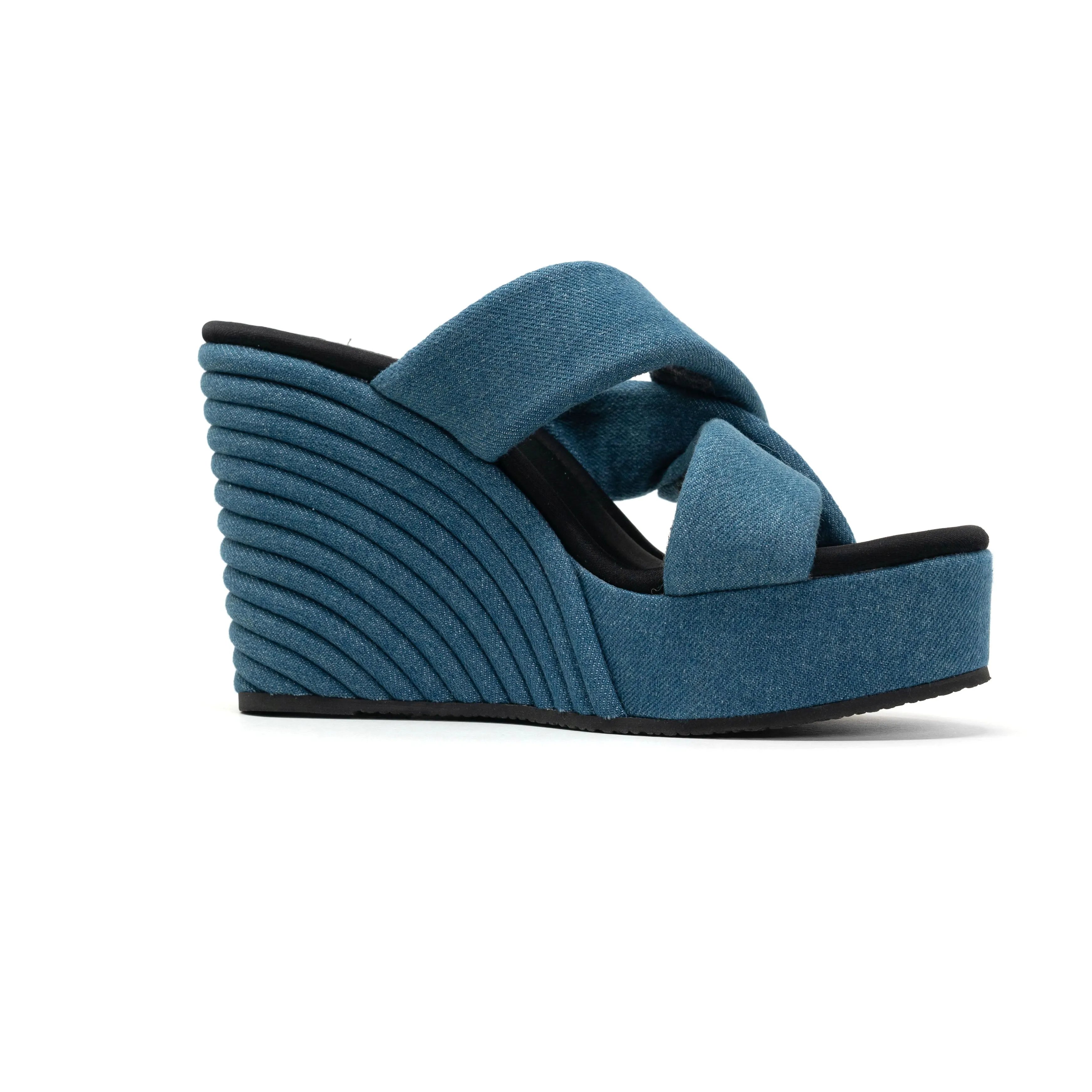 ROAM SIDE SLIP STRATA DENIM PLATFORM WEDGE