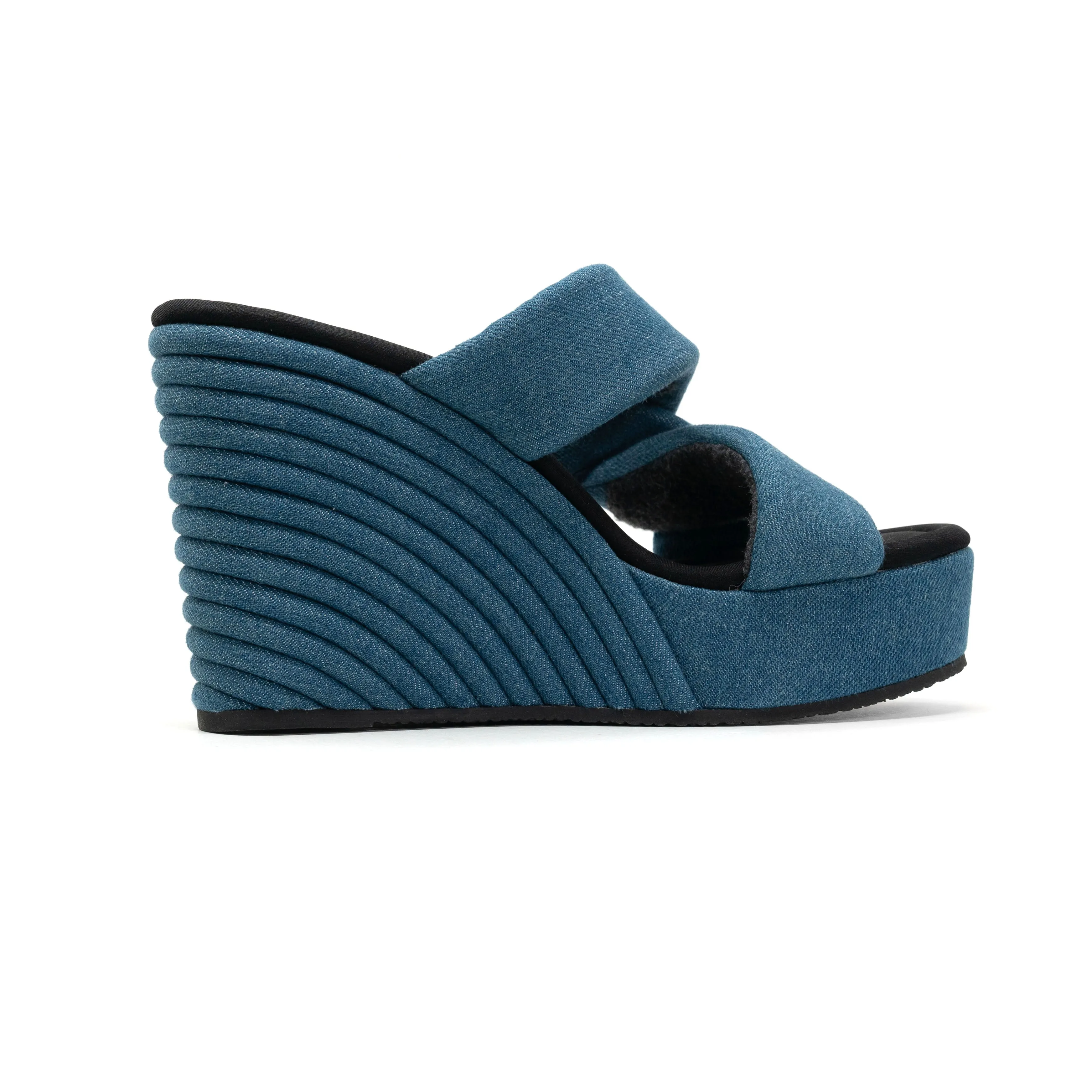 ROAM SIDE SLIP STRATA DENIM PLATFORM WEDGE