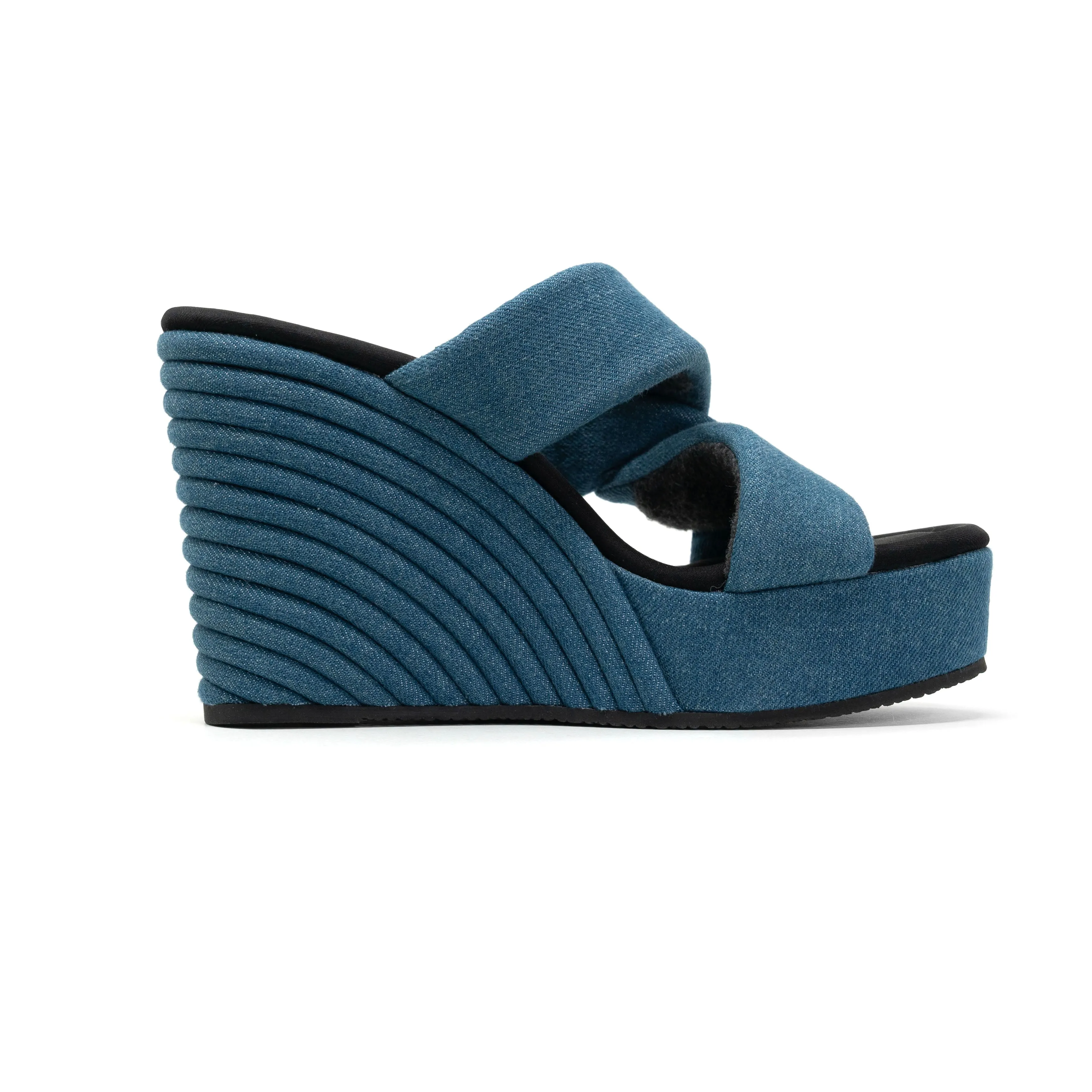 ROAM SIDE SLIP STRATA DENIM PLATFORM WEDGE