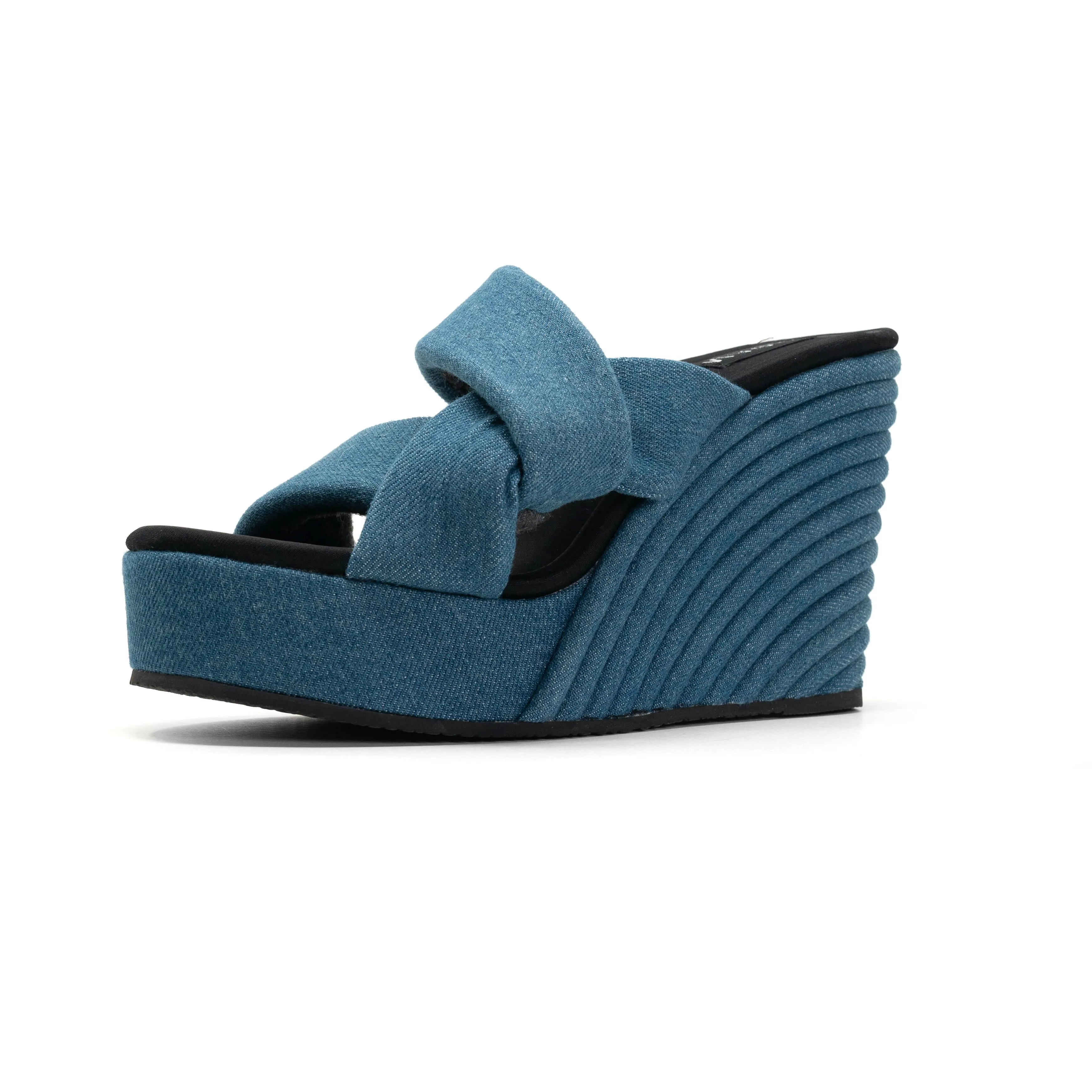 ROAM SIDE SLIP STRATA DENIM PLATFORM WEDGE