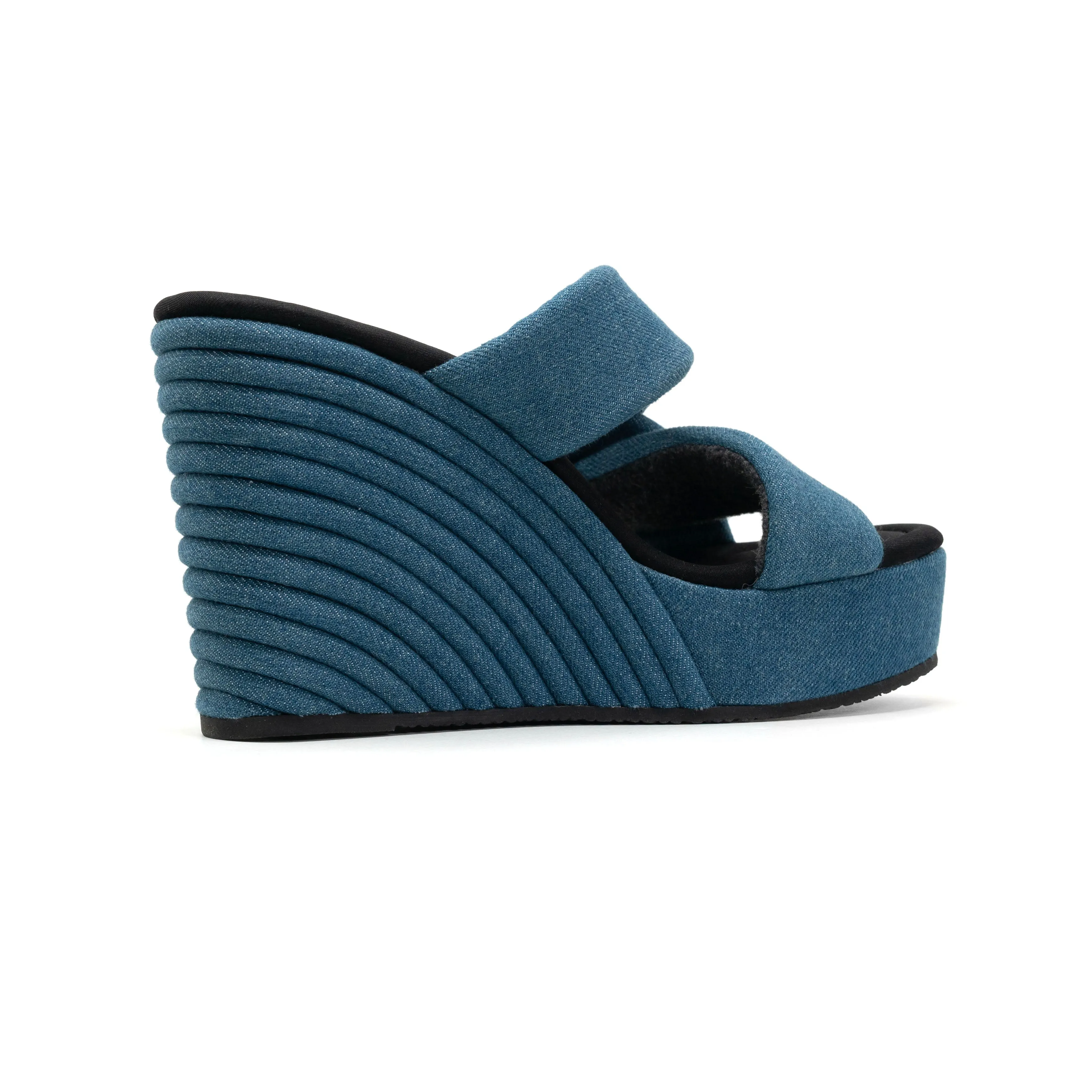 ROAM SIDE SLIP STRATA DENIM PLATFORM WEDGE