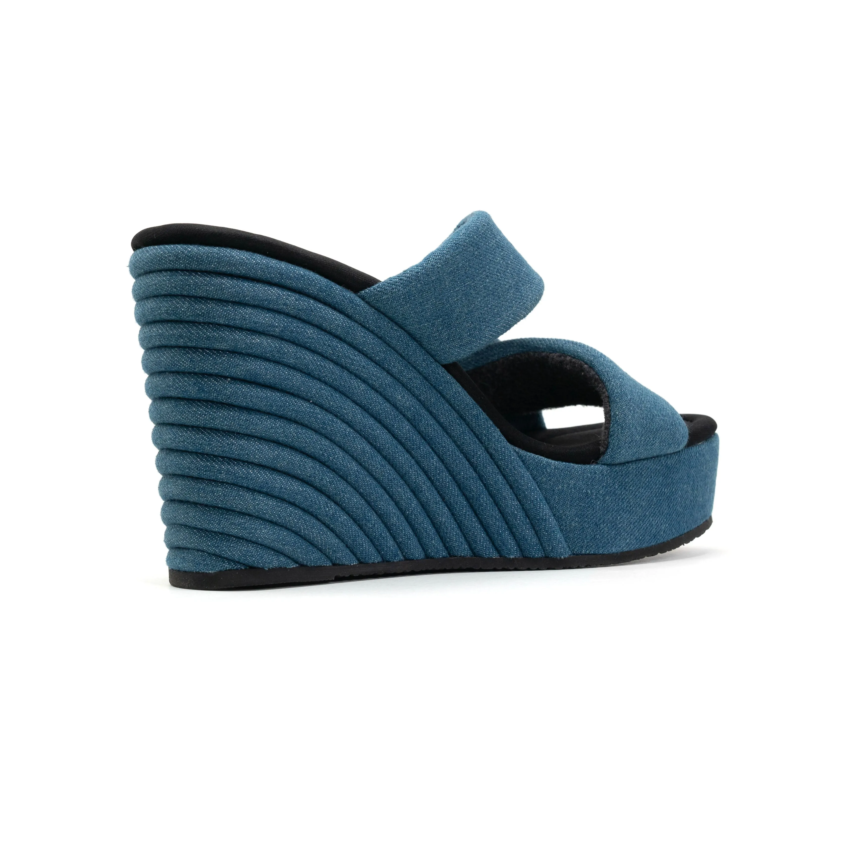 ROAM SIDE SLIP STRATA DENIM PLATFORM WEDGE