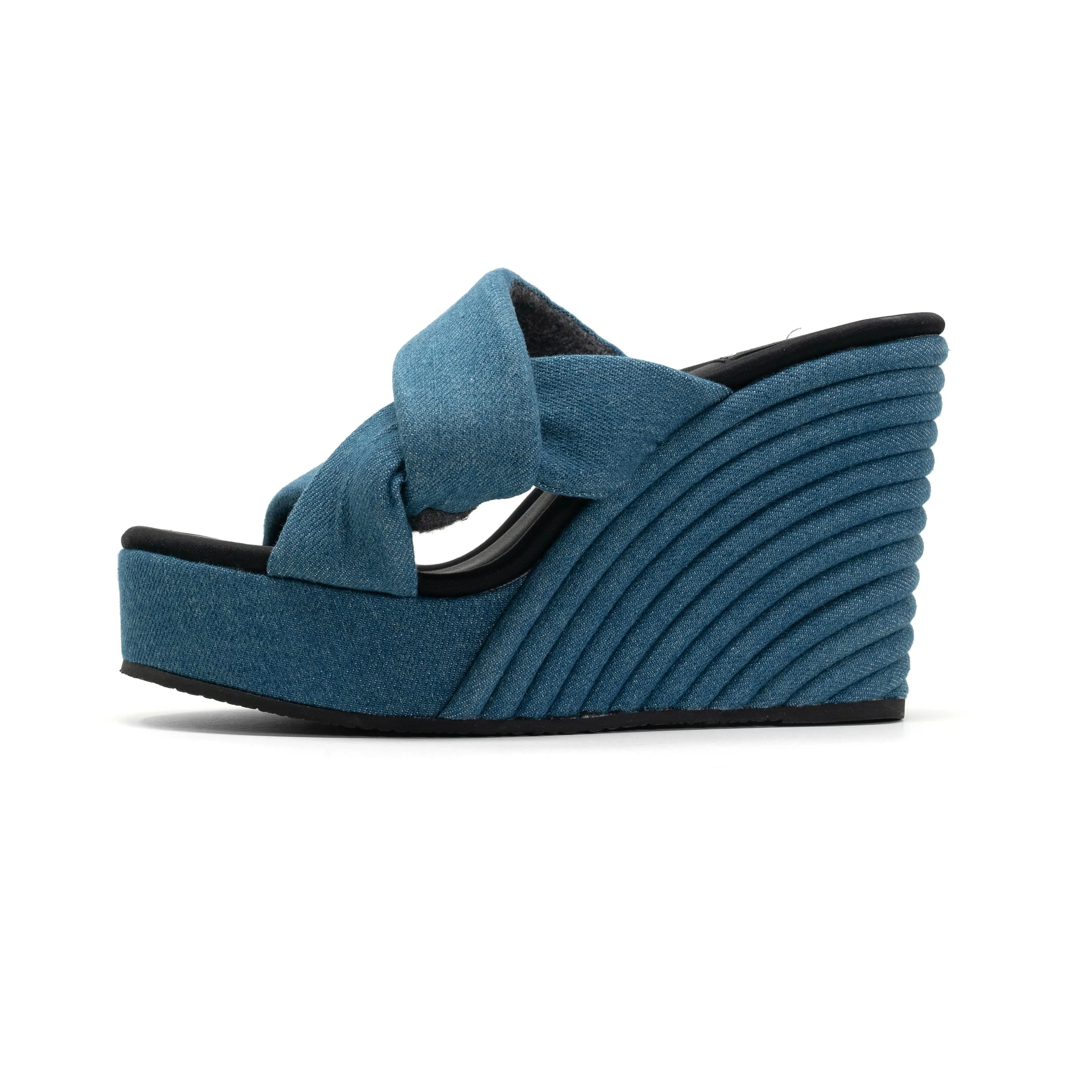 ROAM SIDE SLIP STRATA DENIM PLATFORM WEDGE