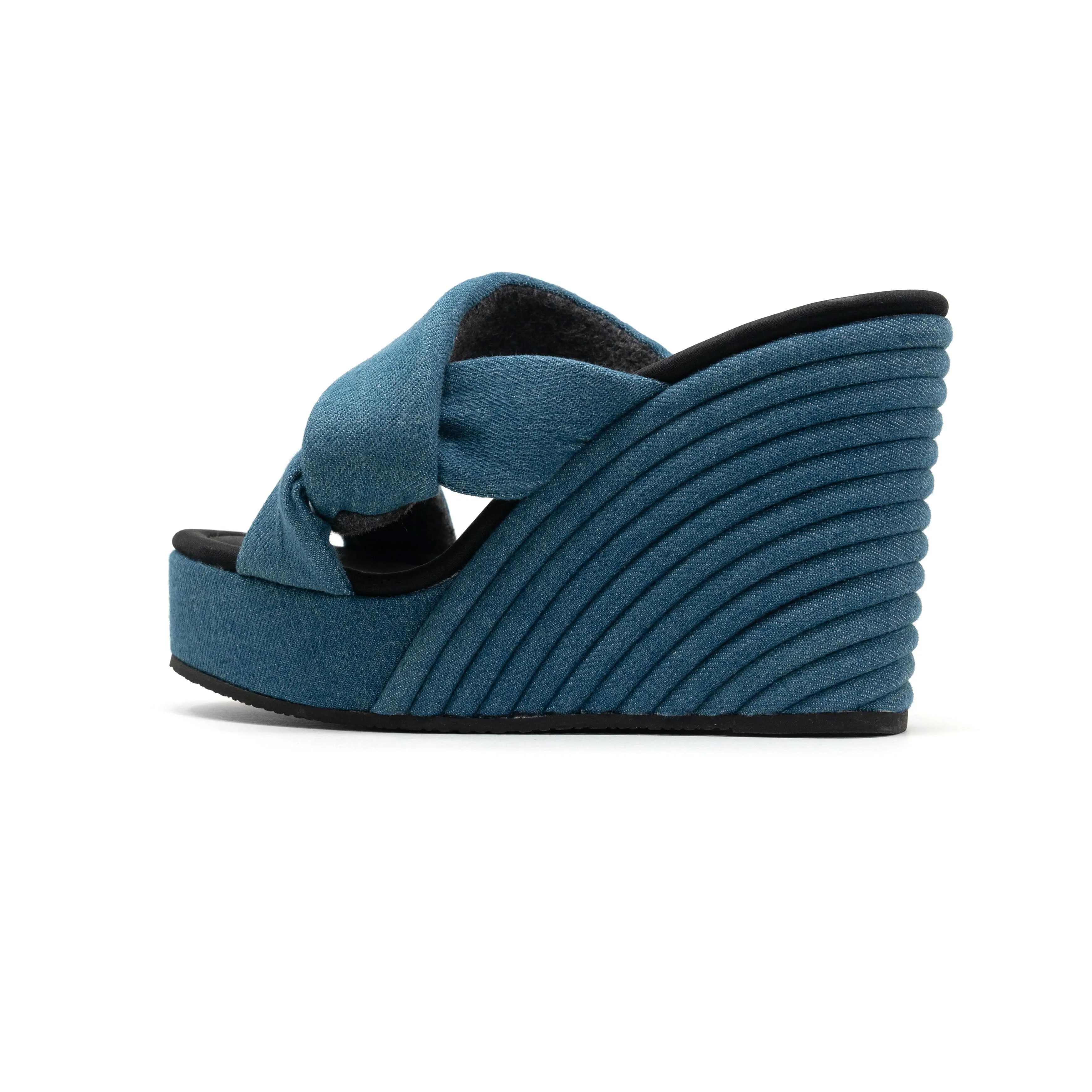 ROAM SIDE SLIP STRATA DENIM PLATFORM WEDGE