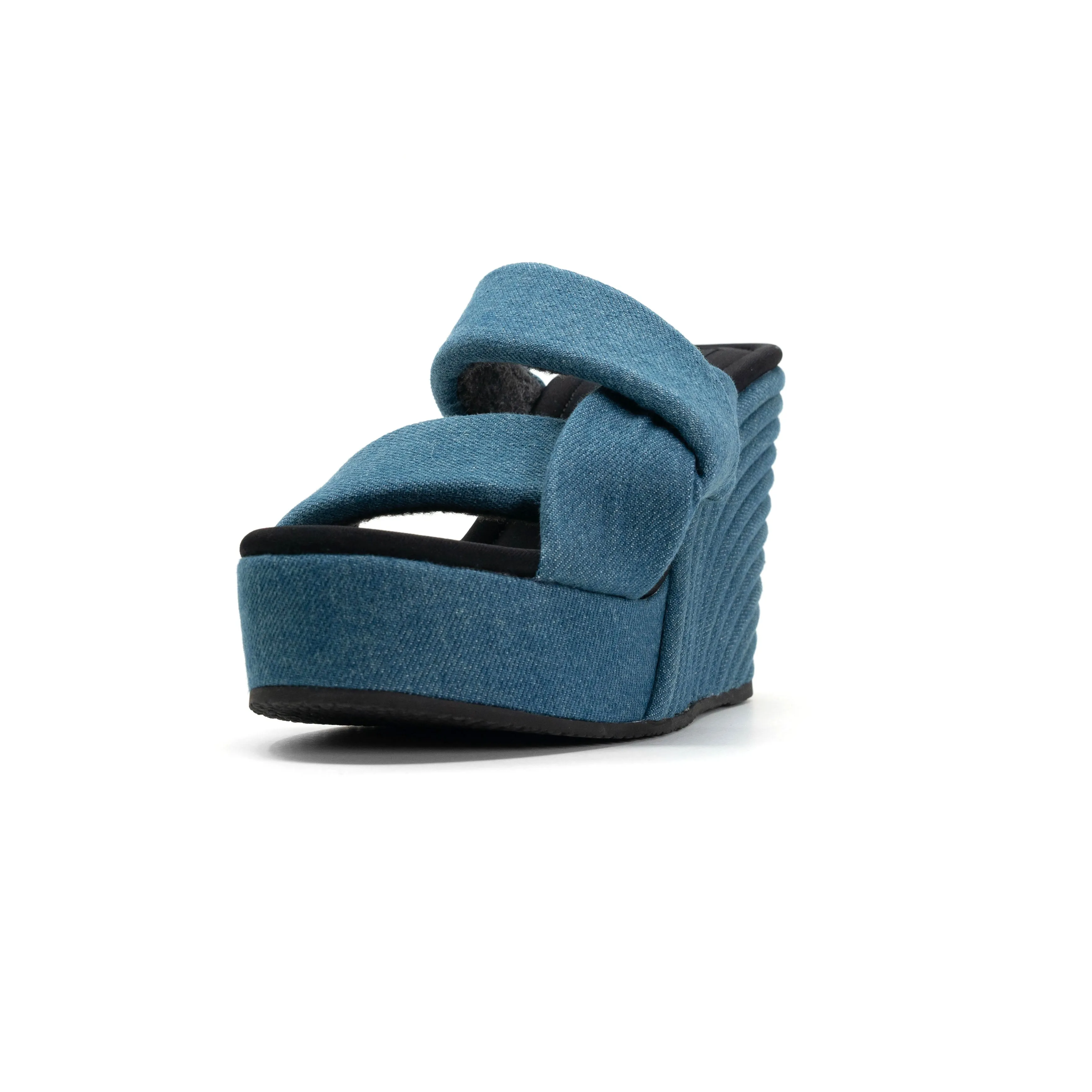 ROAM SIDE SLIP STRATA DENIM PLATFORM WEDGE