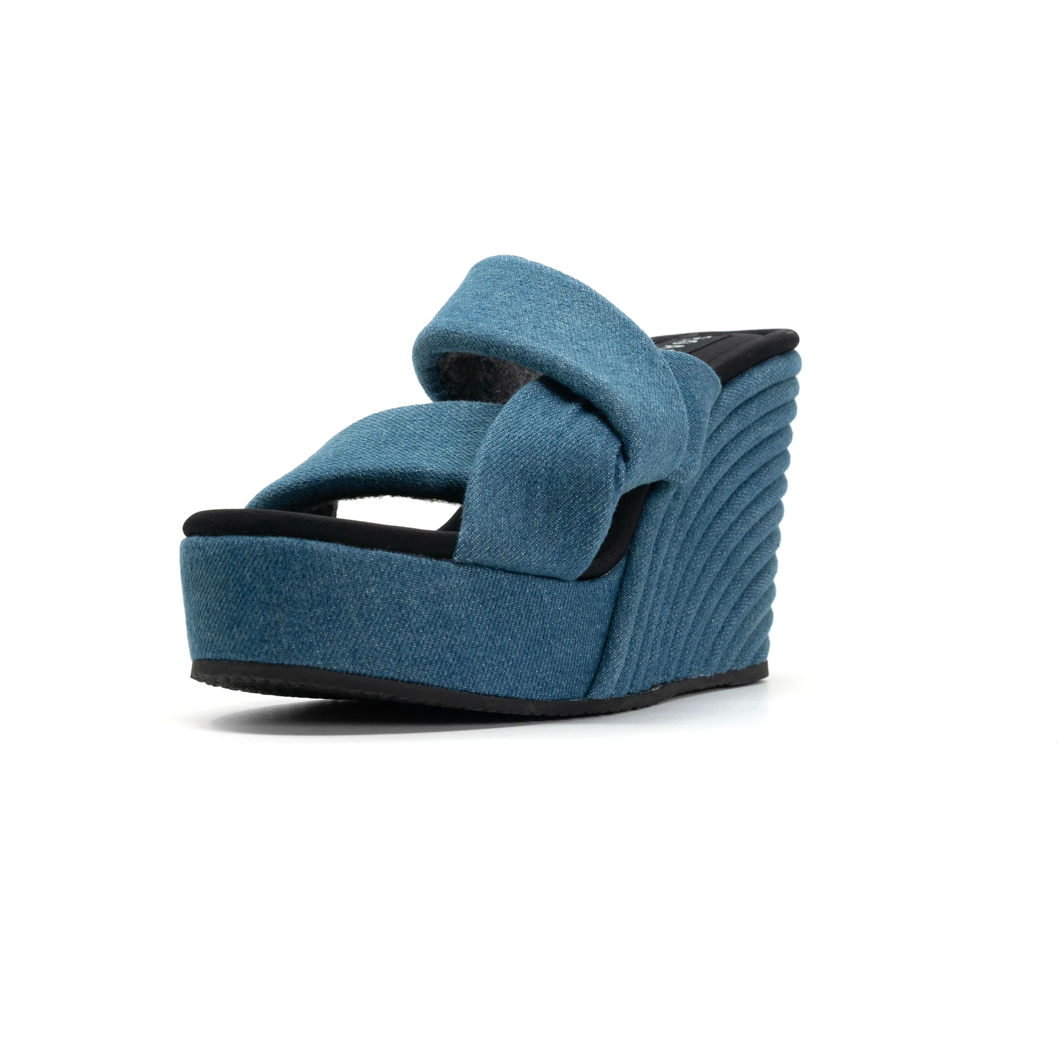 ROAM SIDE SLIP STRATA DENIM PLATFORM WEDGE