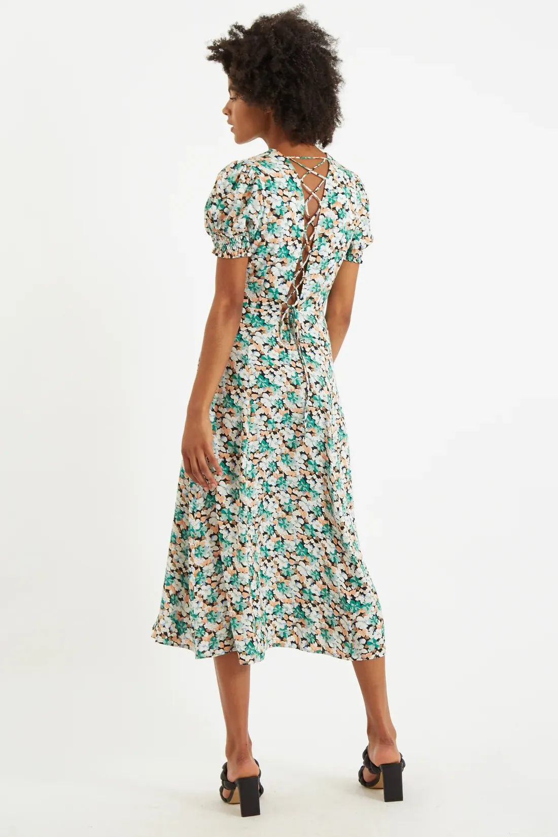 Romola Liseron Laced Back Midi Dress