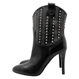 Saint Laurent Debbie 105 Studded Mid-Calf Boots Size EU 38.5