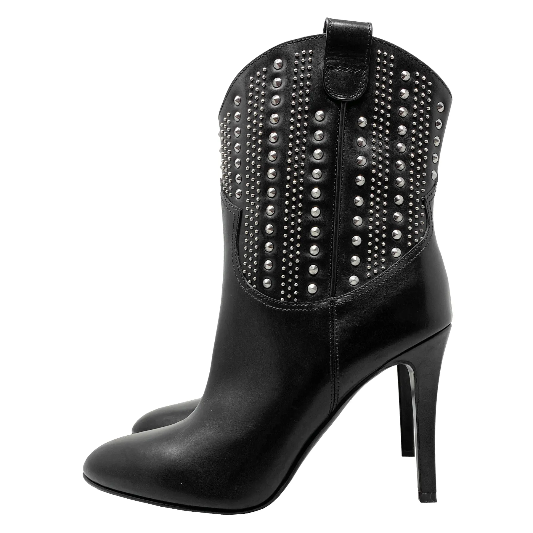 Saint Laurent Debbie 105 Studded Mid-Calf Boots Size EU 38.5