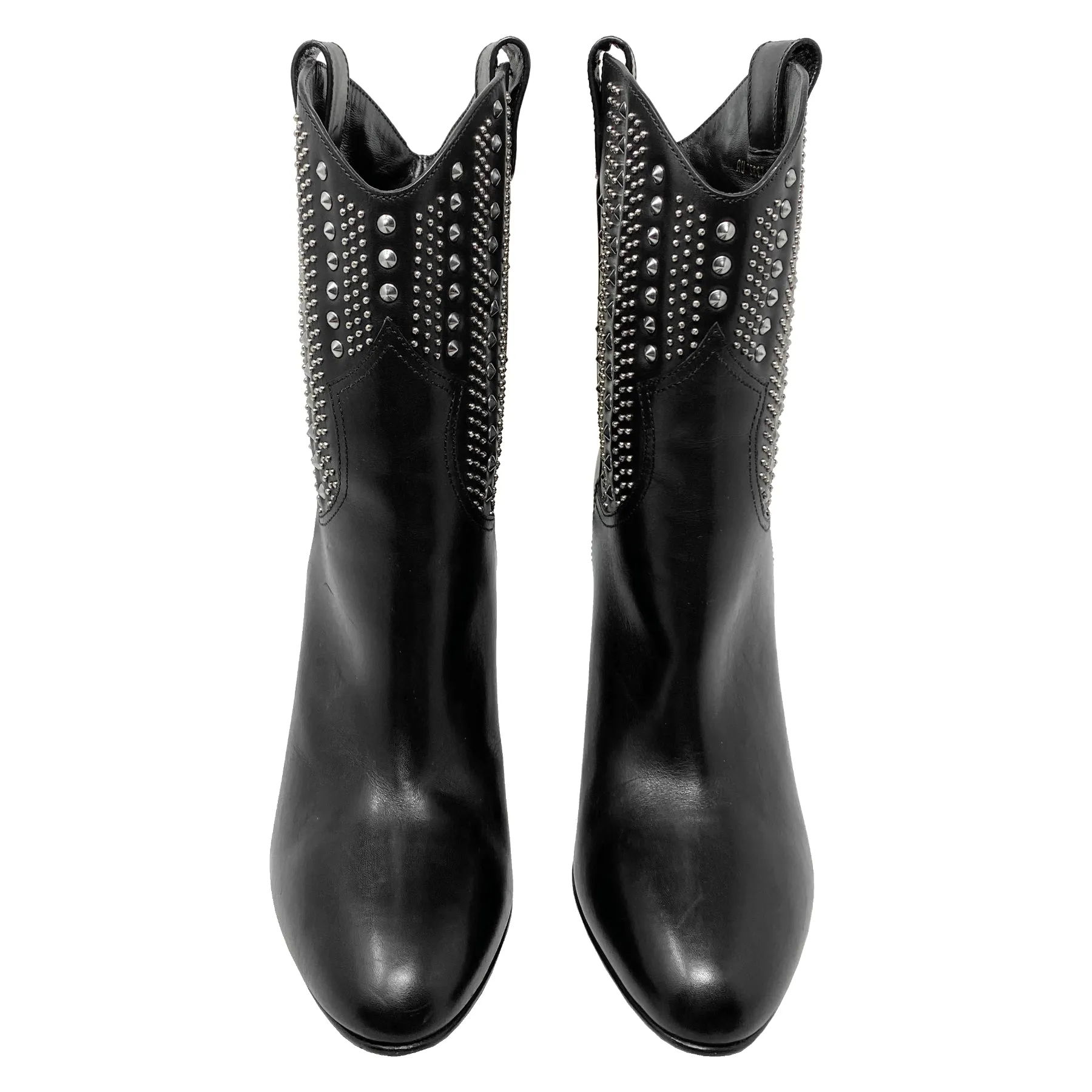 Saint Laurent Debbie 105 Studded Mid-Calf Boots Size EU 38.5