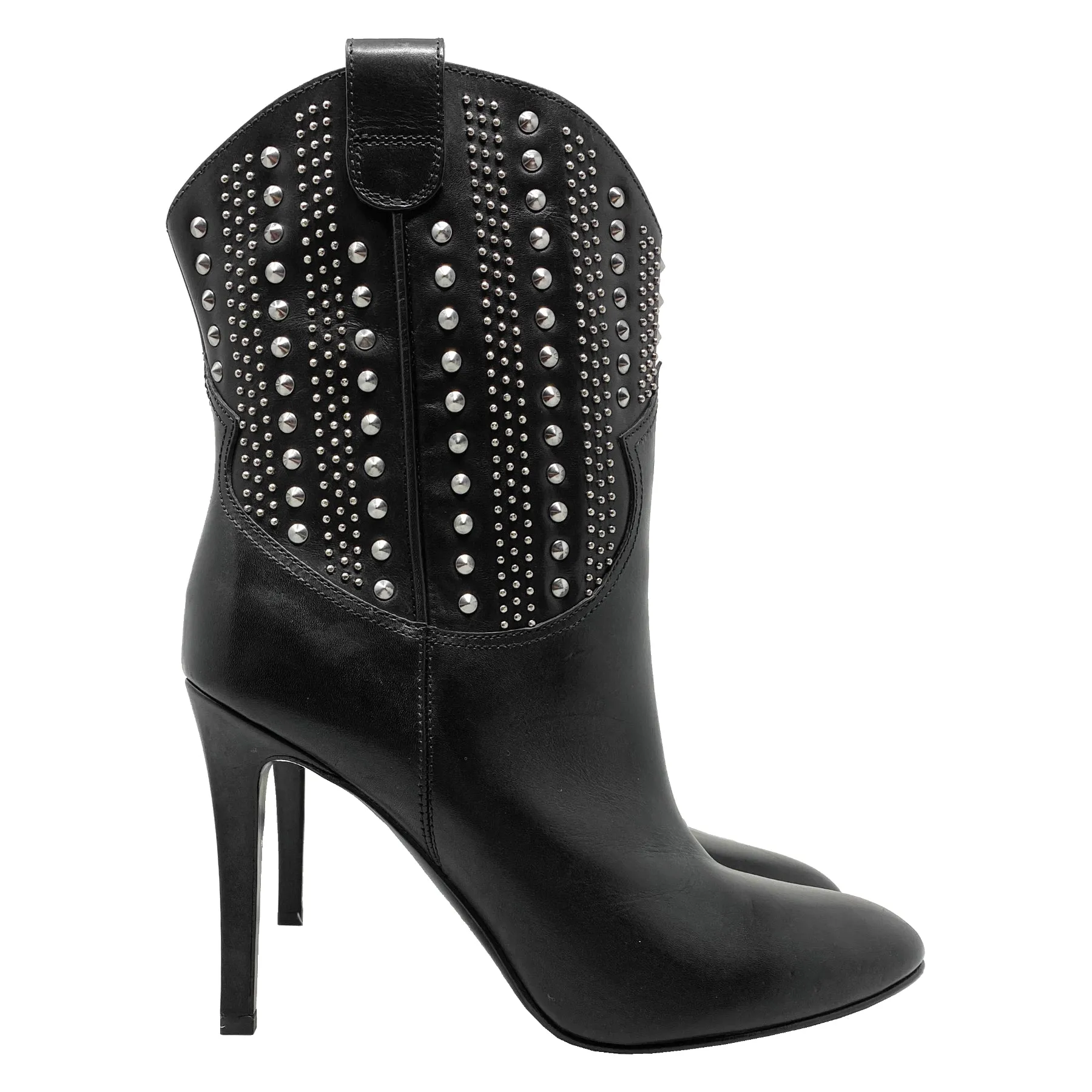 Saint Laurent Debbie 105 Studded Mid-Calf Boots Size EU 38.5
