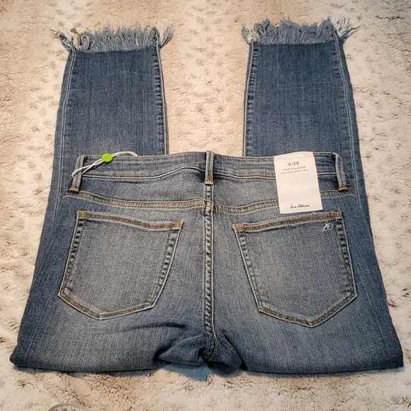 Sam Edelman Stiletto Frayed High Rise Skinny Jean Size 6 Waist 27 Inches NWT