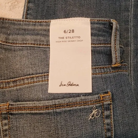 Sam Edelman Stiletto Frayed High Rise Skinny Jean Size 6 Waist 27 Inches NWT