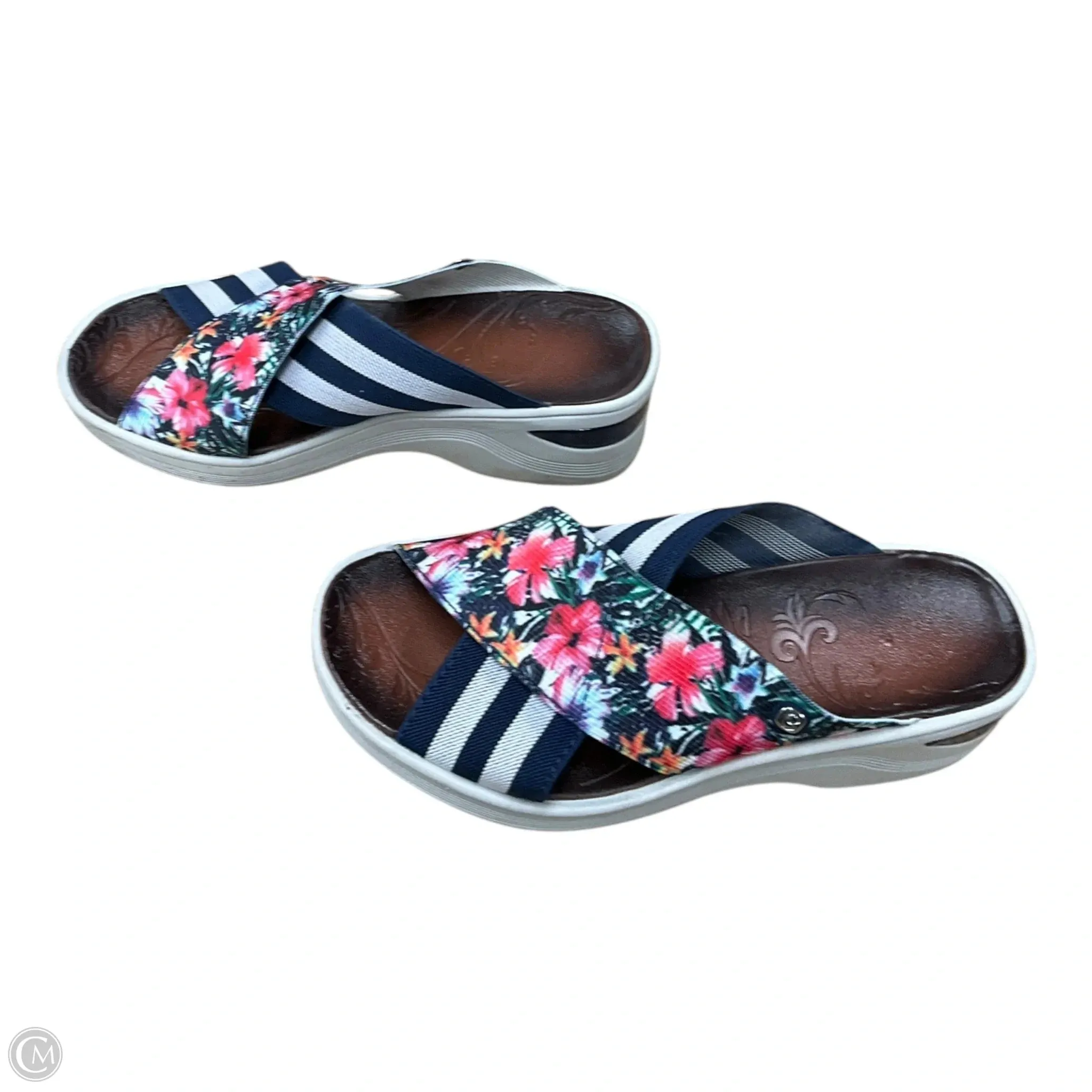Sandals Heels Platform By Bzees In Floral Print, Size: 6
