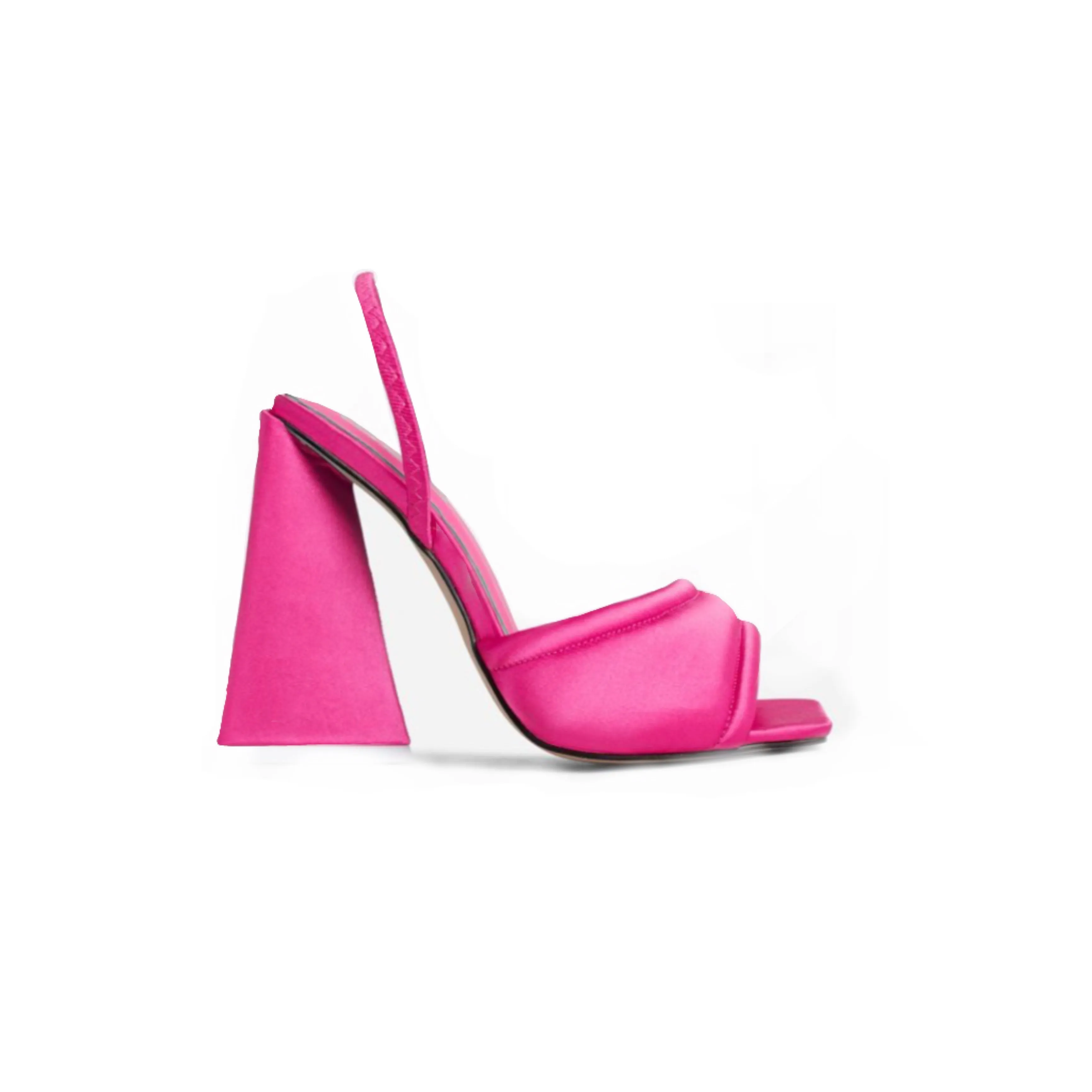 SATIN TRIANGLE HEELS