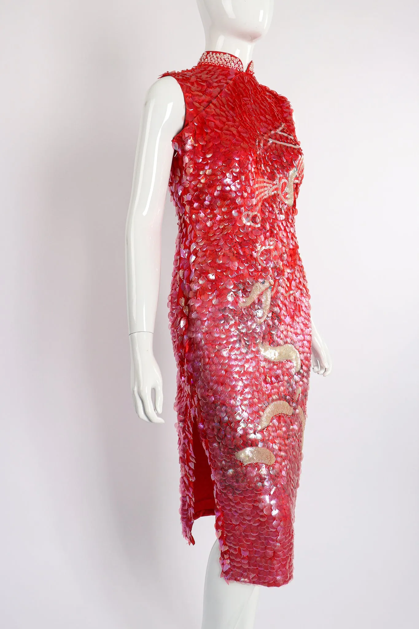 Sequined Cheongsam Sheath Dress