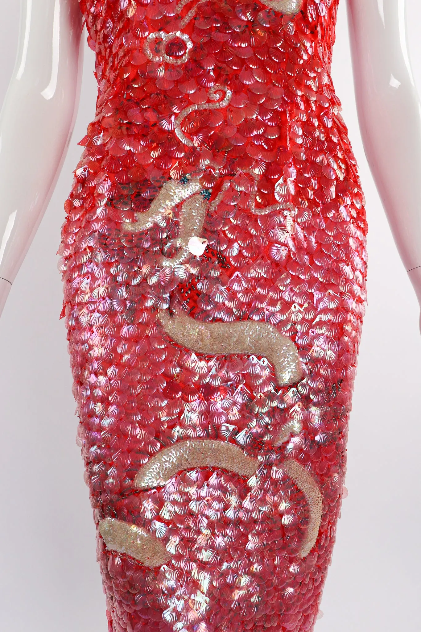 Sequined Cheongsam Sheath Dress