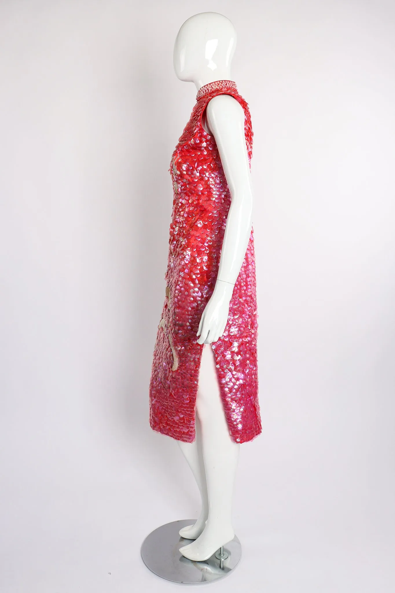 Sequined Cheongsam Sheath Dress