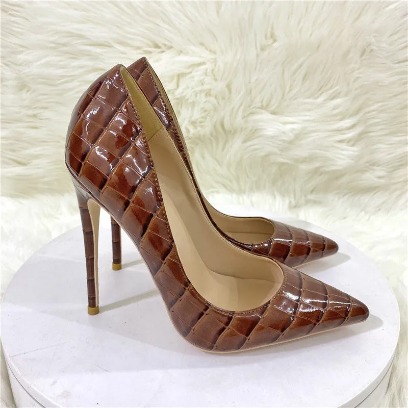 Serpentine Pointed Stiletto Heel Low-cut Women High Heels