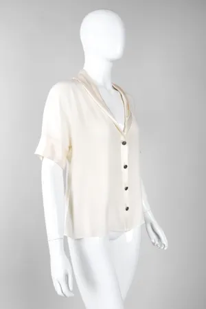 Shawl Collar Silk Blouse