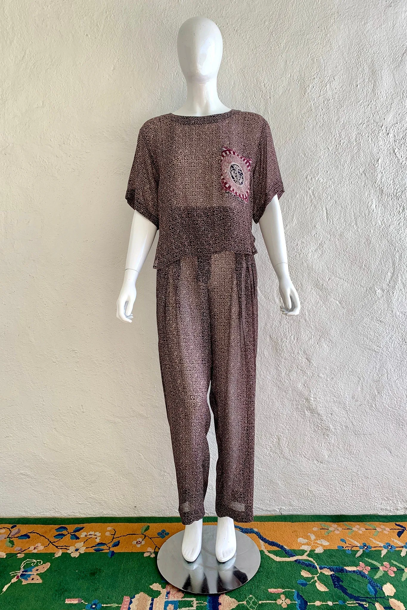 Sheer Crepe Boxy Top & Pant Set