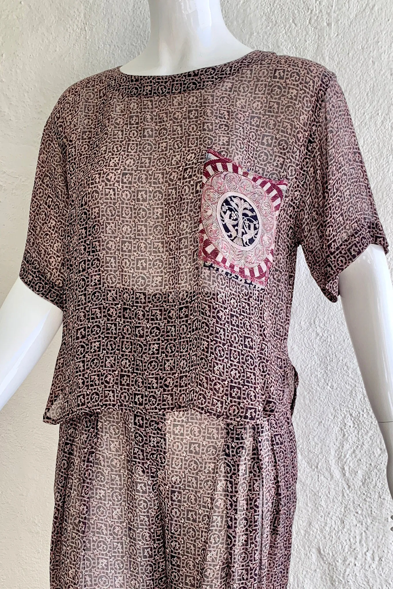 Sheer Crepe Boxy Top & Pant Set